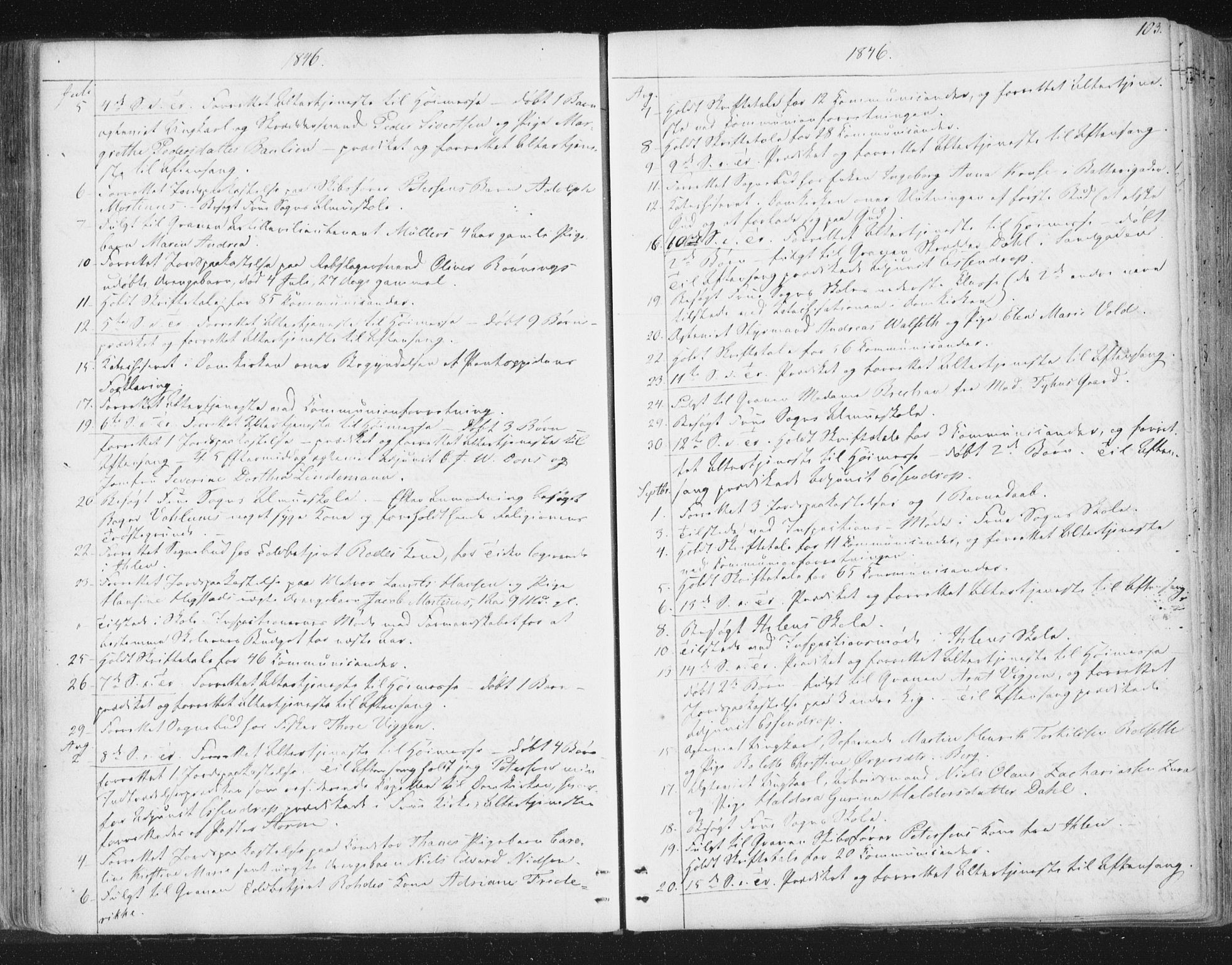 Ministerialprotokoller, klokkerbøker og fødselsregistre - Sør-Trøndelag, SAT/A-1456/602/L0127: Residerende kapellans bok nr. 602B01, 1821-1875, s. 103