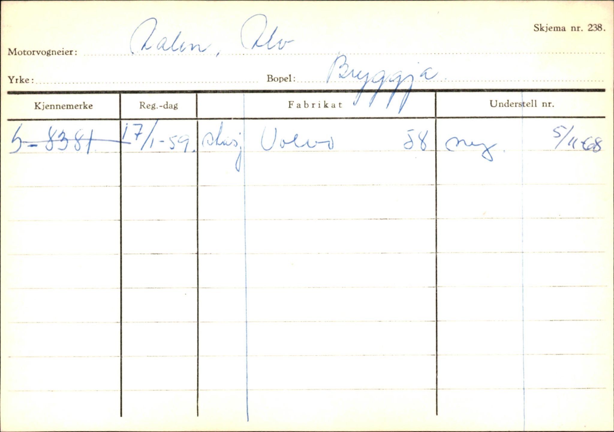 Statens vegvesen, Sogn og Fjordane vegkontor, AV/SAB-A-5301/4/F/L0145: Registerkort Vågsøy S-Å. Årdal I-P, 1945-1975, s. 818