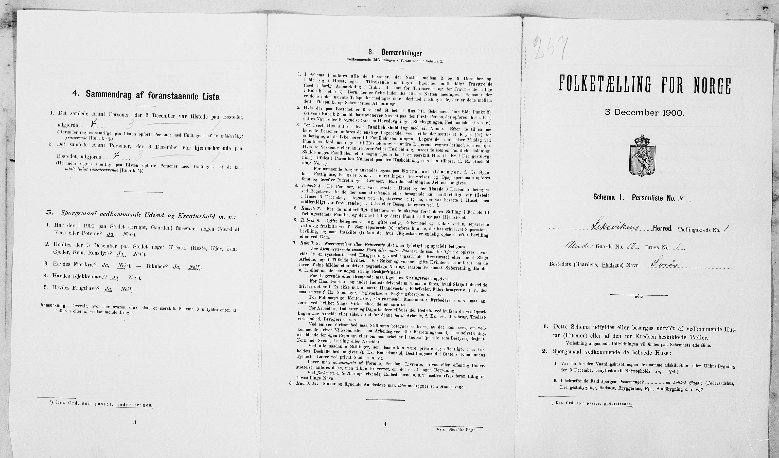 SAT, Folketelling 1900 for 1718 Leksvik herred, 1900, s. 84