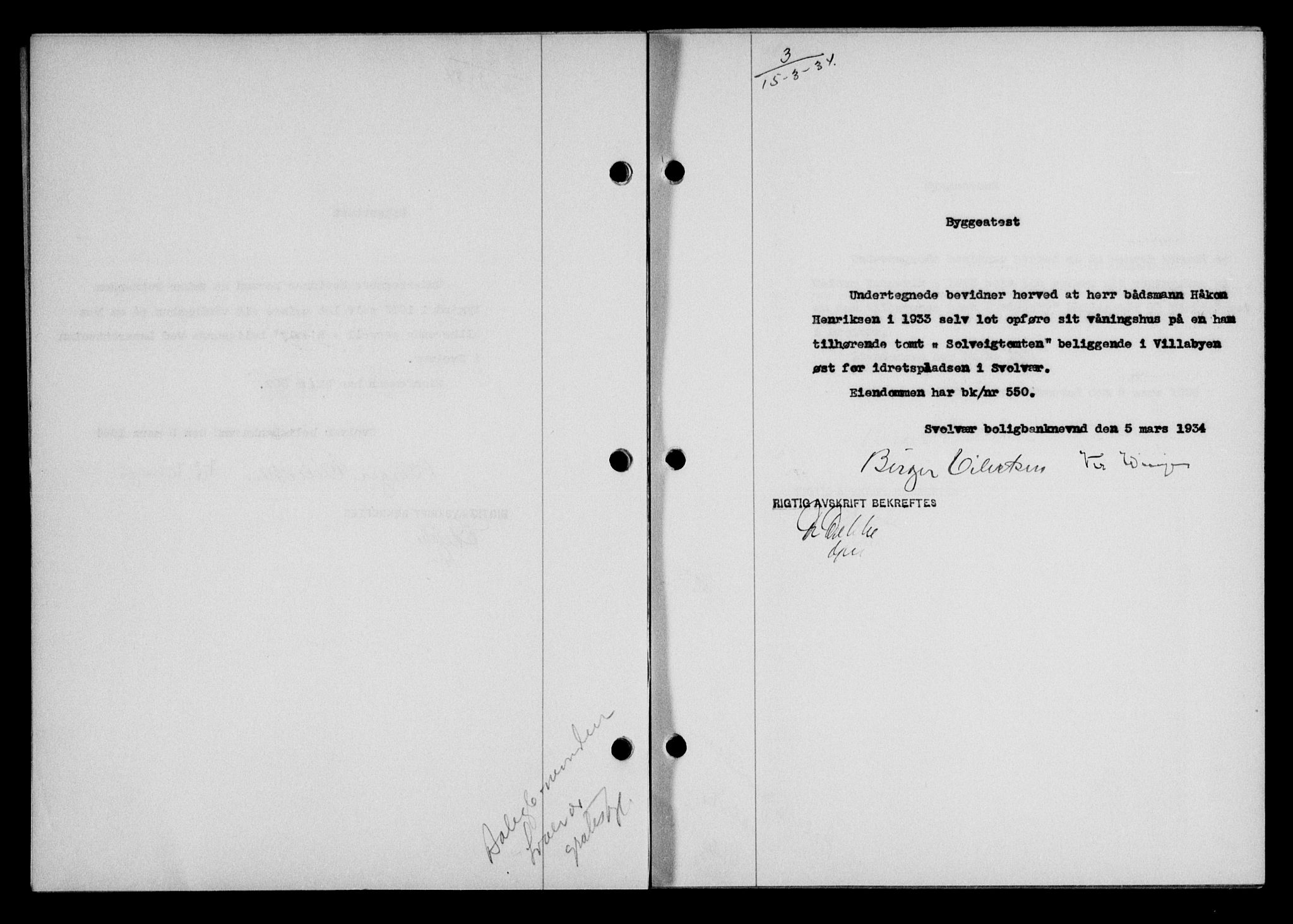 Lofoten sorenskriveri, SAT/A-0017/1/2/2C/L0029b: Pantebok nr. 29b, 1934-1934, Tingl.dato: 15.03.1934