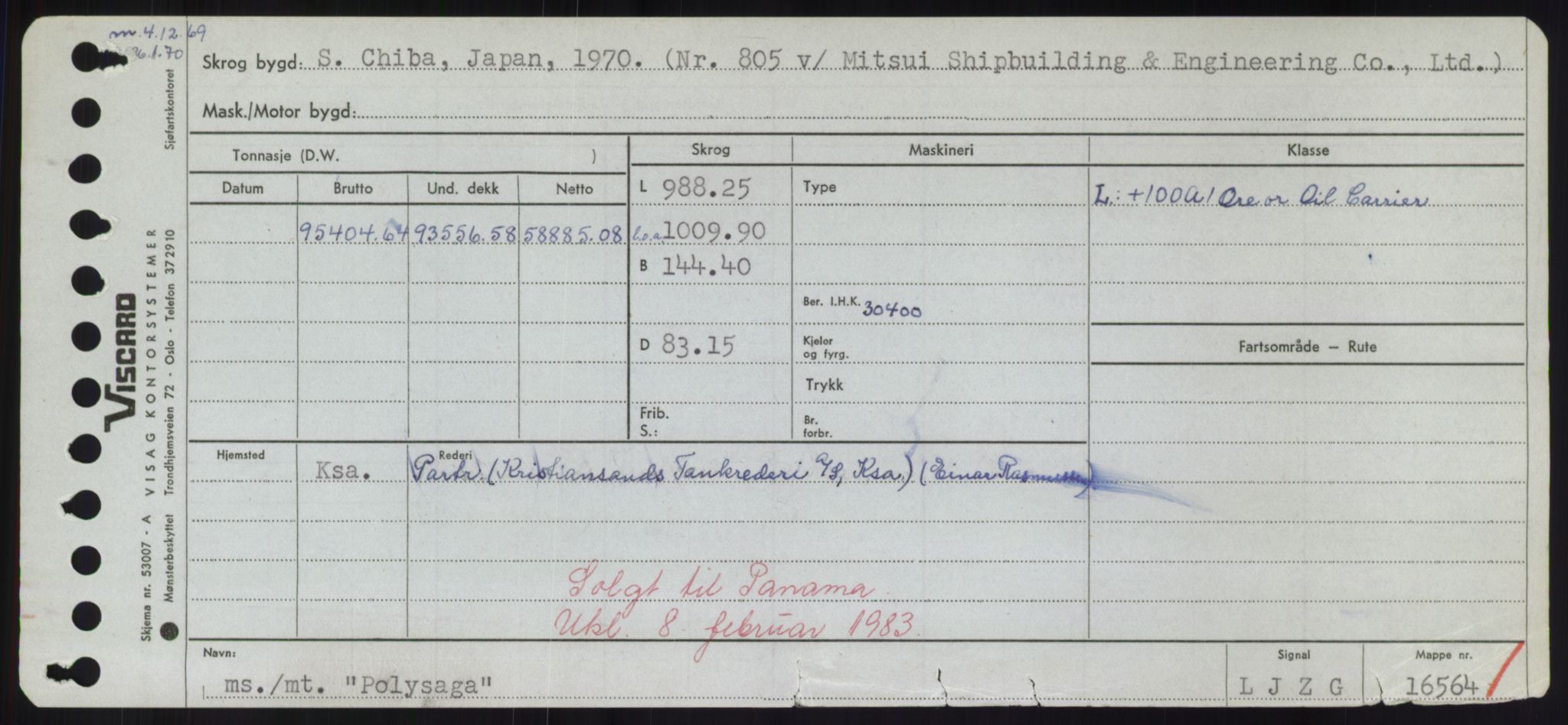 Sjøfartsdirektoratet med forløpere, Skipsmålingen, RA/S-1627/H/Hd/L0029: Fartøy, P, s. 493