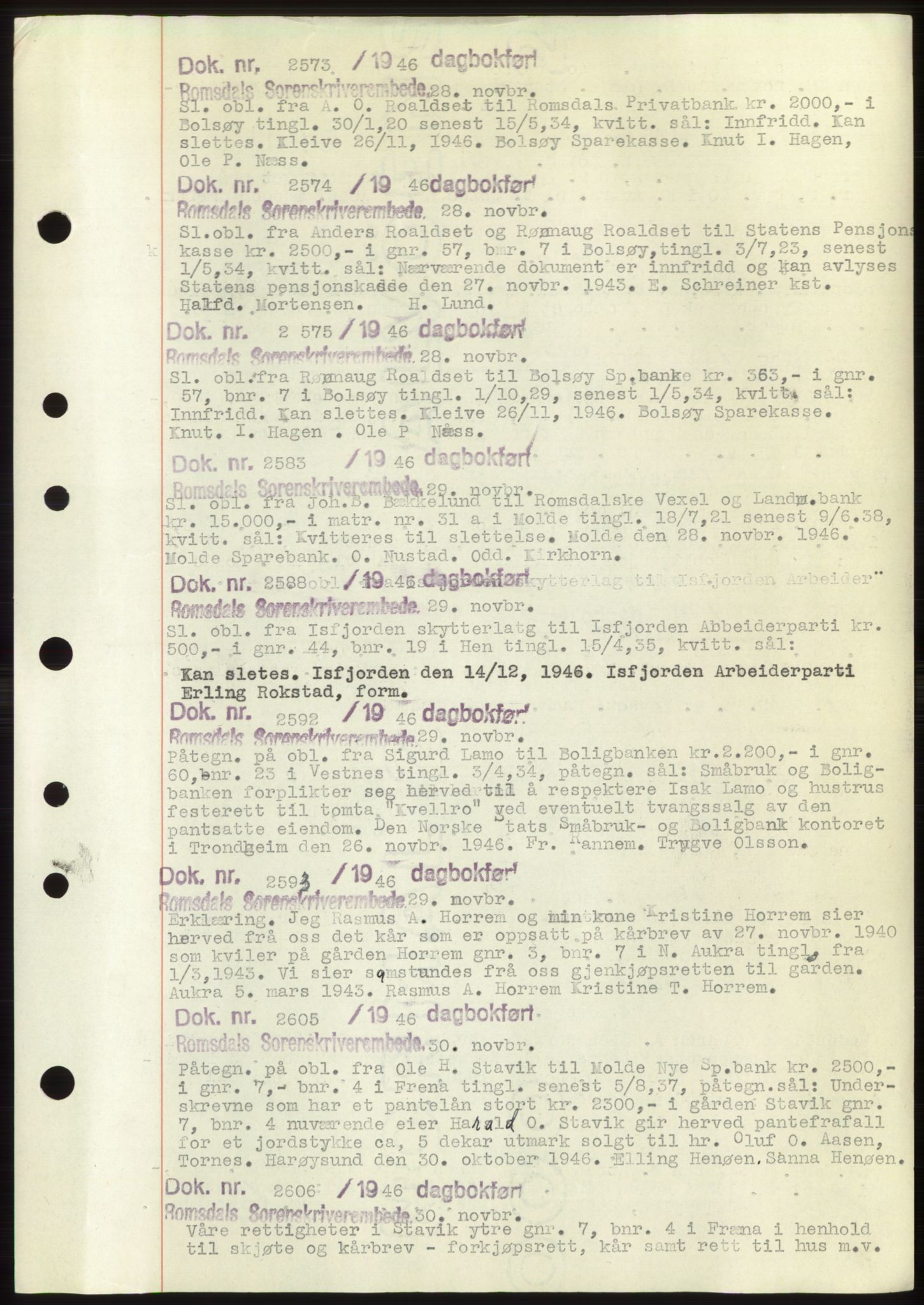 Romsdal sorenskriveri, SAT/A-4149/1/2/2C: Pantebok nr. C1b, 1946-1949, Tingl.dato: 28.11.1946