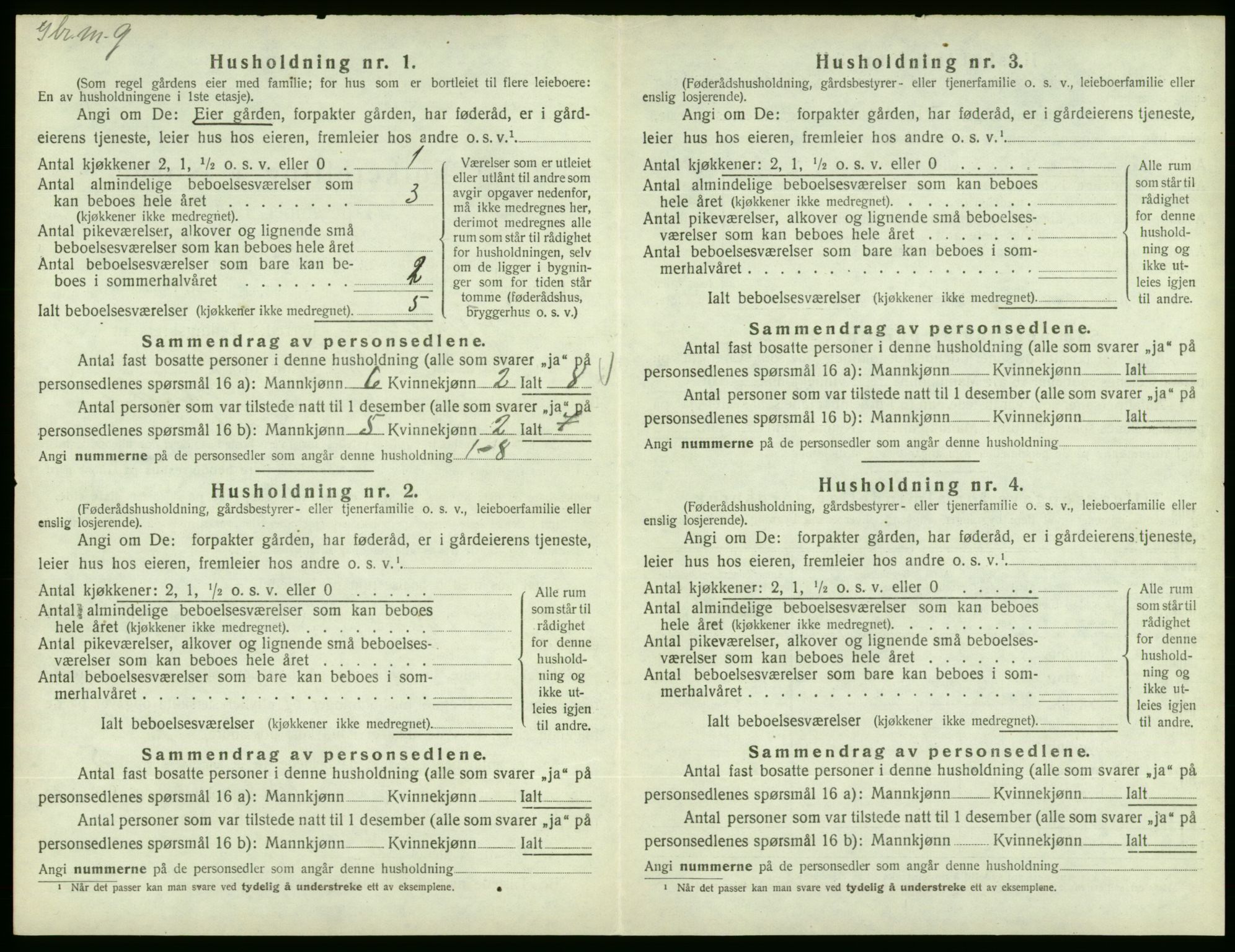 SAB, Folketelling 1920 for 1213 Fjelberg herred, 1920, s. 91