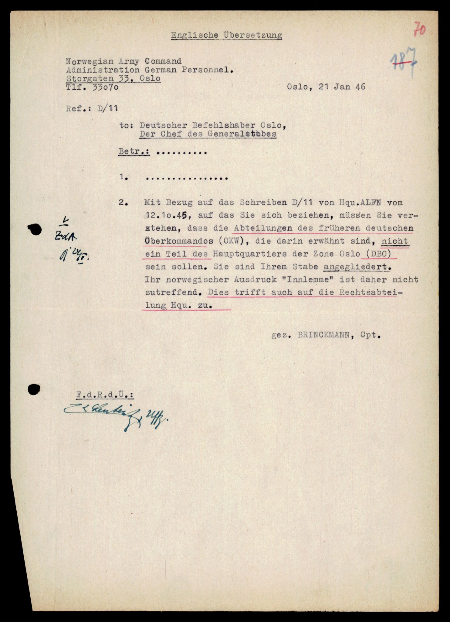 Forsvarets Overkommando. 2 kontor. Arkiv 11.4. Spredte tyske arkivsaker, AV/RA-RAFA-7031/D/Dar/Darc/L0009: FO.II, 1945-1948, s. 142