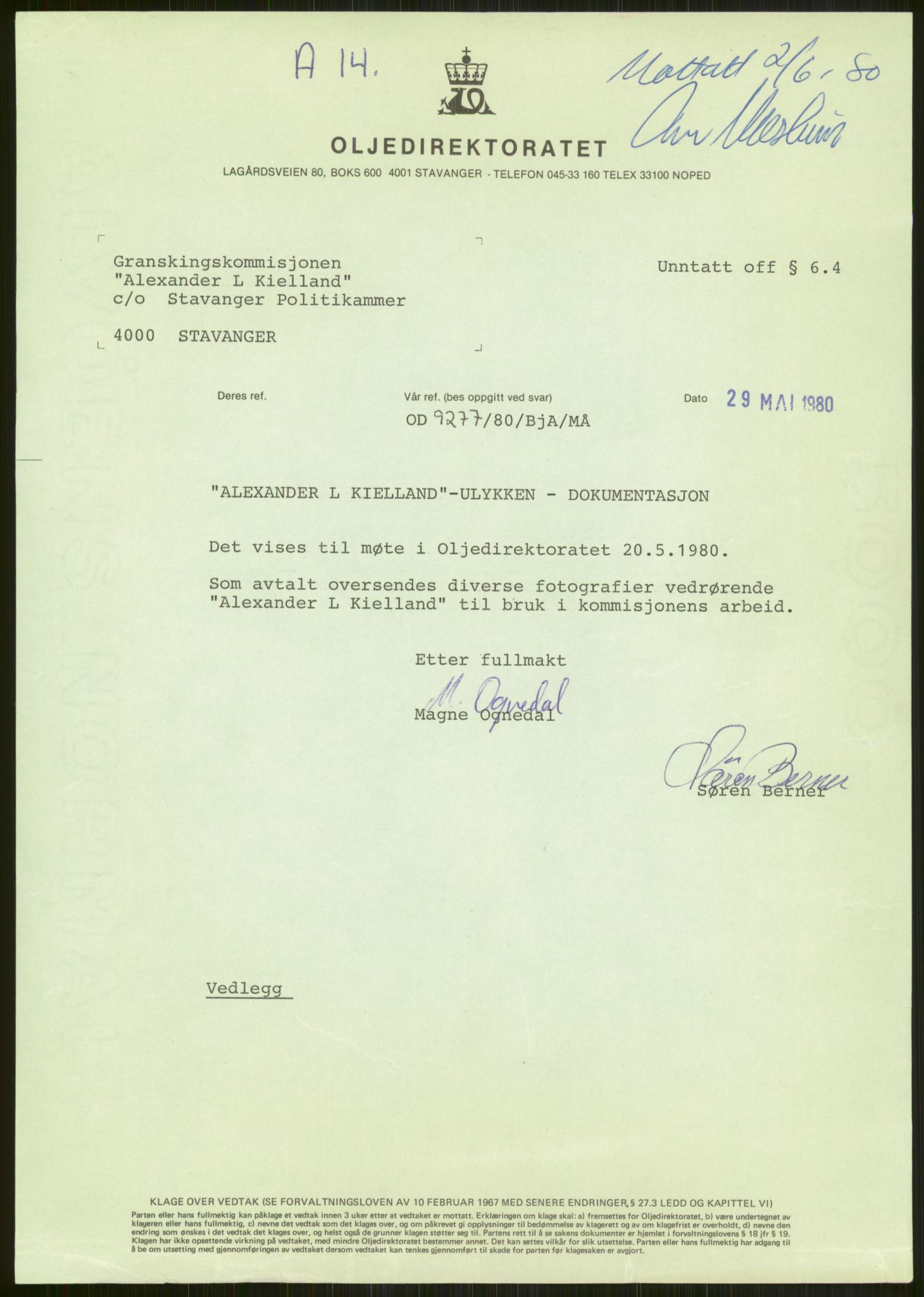 Justisdepartementet, Granskningskommisjonen ved Alexander Kielland-ulykken 27.3.1980, RA/S-1165/D/L0024: A Alexander L. Kielland (A1-A2, A7-A9, A14, A22, A16 av 31)/ E CFEM (E1, E3-E6 av 27)/ F Richard Ducros (Doku.liste + F1-F6 av 8)/ H Sjøfartsdirektoratet/Skipskontrollen (H12, H14-H16, H44, H49, H51 av 52), 1980-1981, s. 84