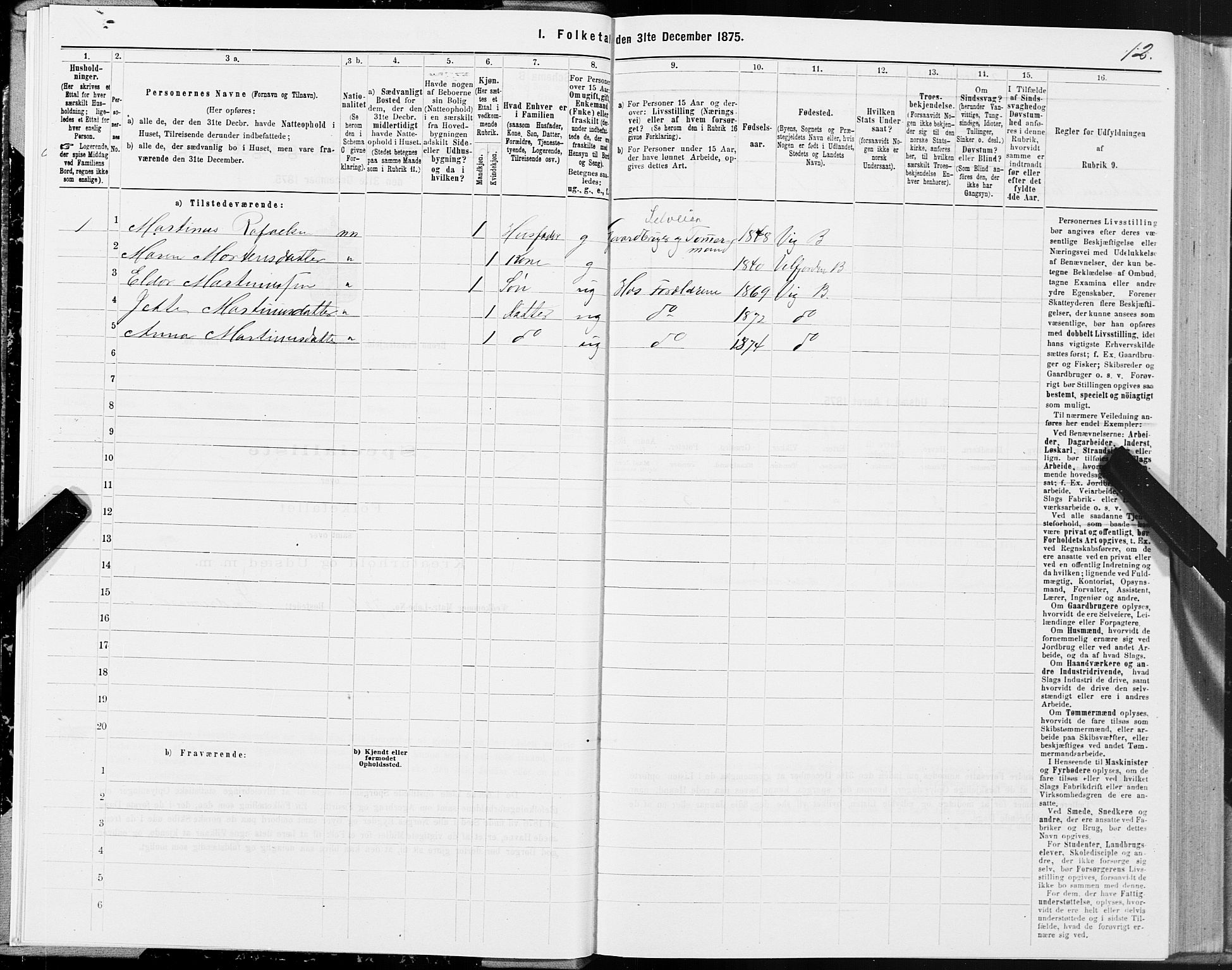 SAT, Folketelling 1875 for 1814P Brønnøy prestegjeld, 1875, s. 1012