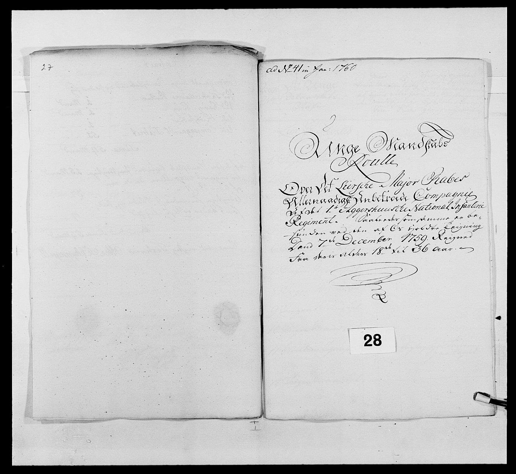 Kommanderende general (KG I) med Det norske krigsdirektorium, AV/RA-EA-5419/E/Ea/L0487: 1. Akershusiske regiment, 1750-1761, s. 276