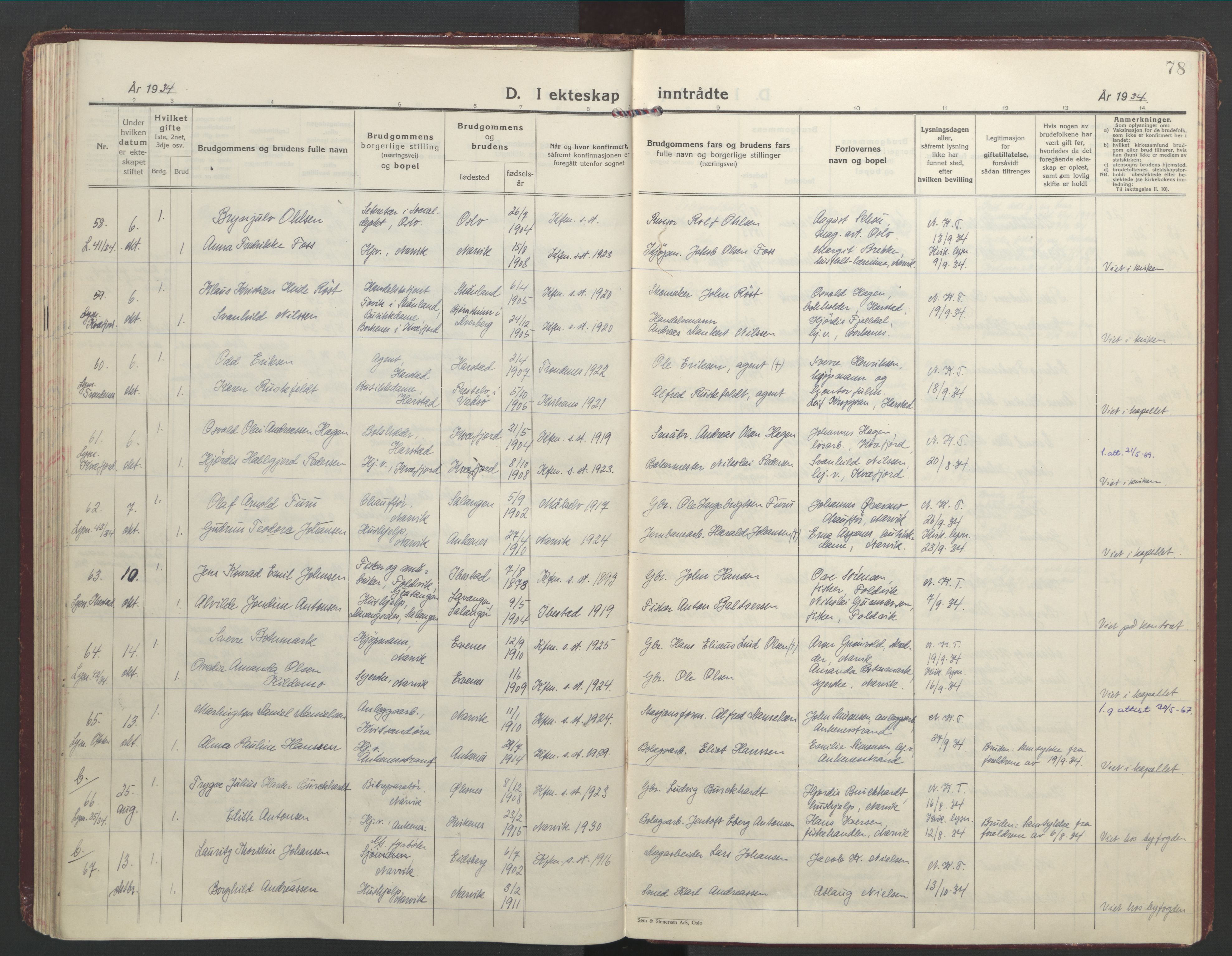 Ministerialprotokoller, klokkerbøker og fødselsregistre - Nordland, AV/SAT-A-1459/871/L1006: Ministerialbok nr. 871A22, 1928-1936, s. 78