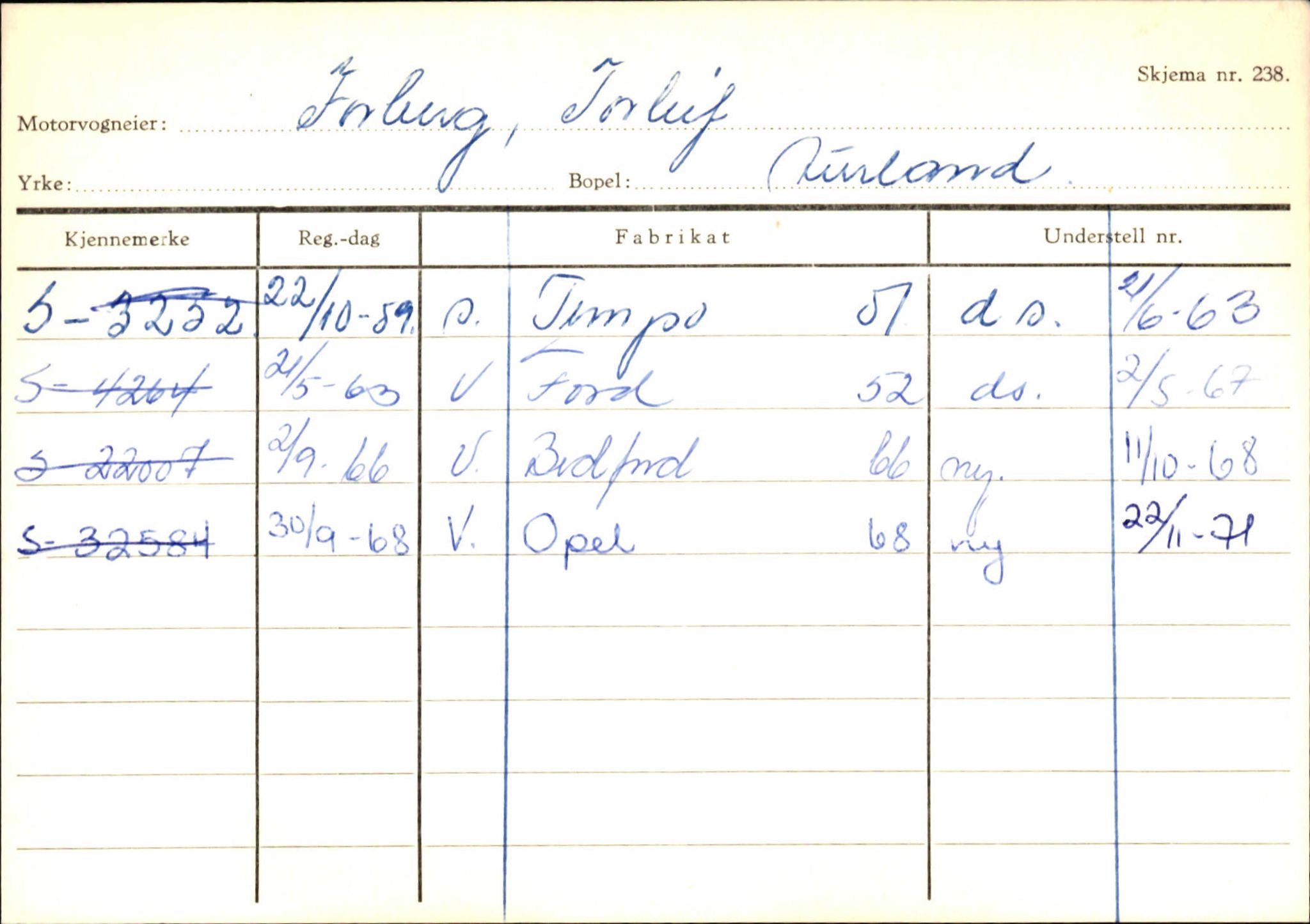 Statens vegvesen, Sogn og Fjordane vegkontor, SAB/A-5301/4/F/L0125: Eigarregister Sogndal V-Å. Aurland A-Å. Fjaler A-N, 1945-1975, s. 602