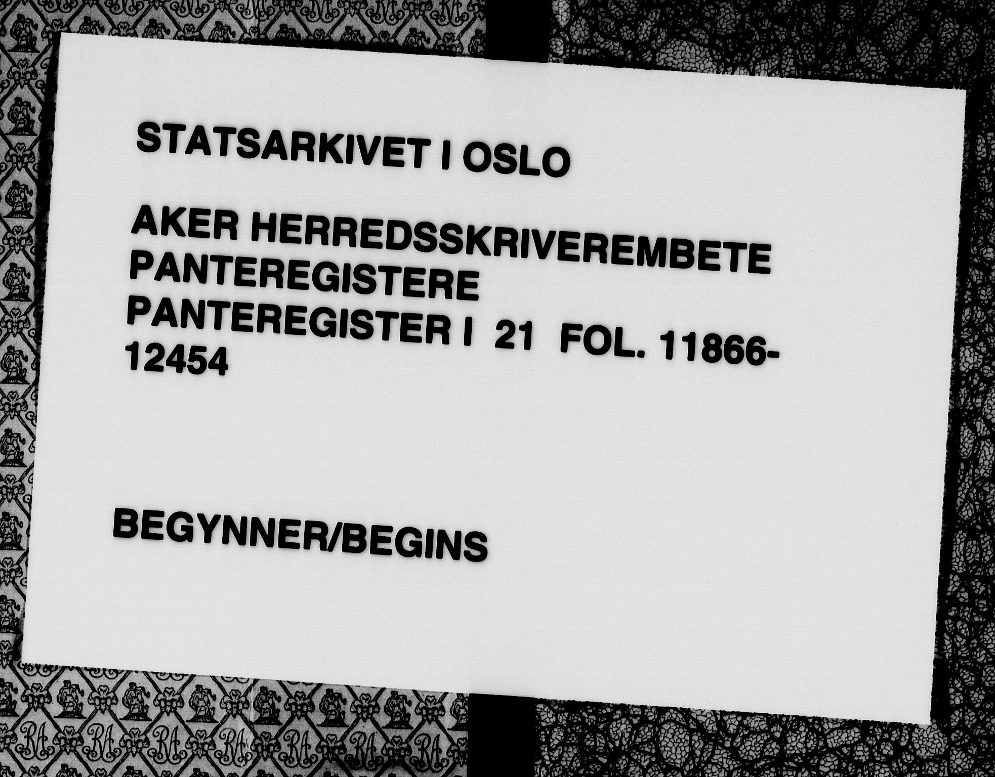 Aker herredsskriveri, SAO/A-10896/G/Ga/Gab/Gaba/L0021: Panteregister nr. I 21, 1892-1950