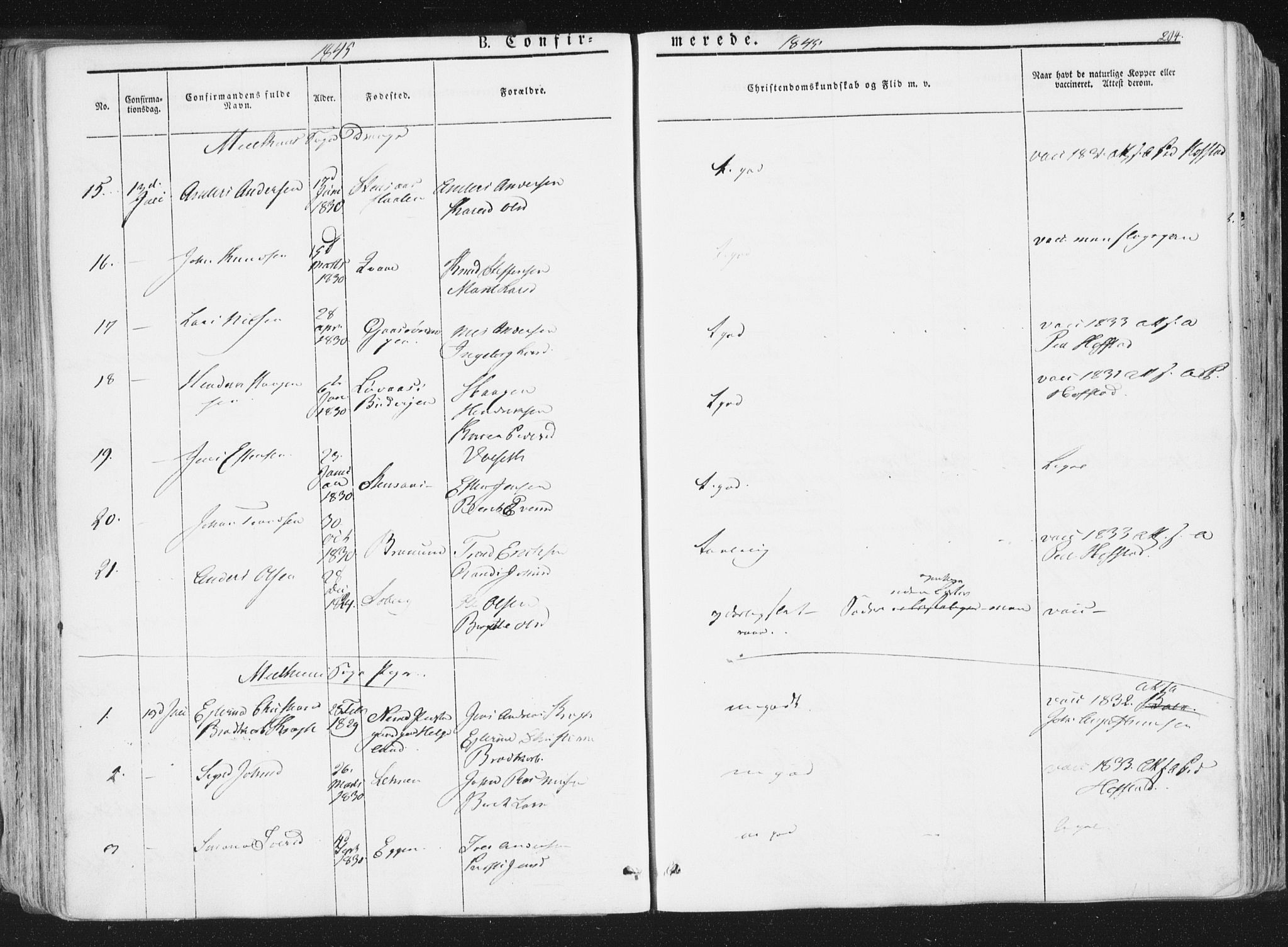 Ministerialprotokoller, klokkerbøker og fødselsregistre - Sør-Trøndelag, SAT/A-1456/691/L1074: Ministerialbok nr. 691A06, 1842-1852, s. 204