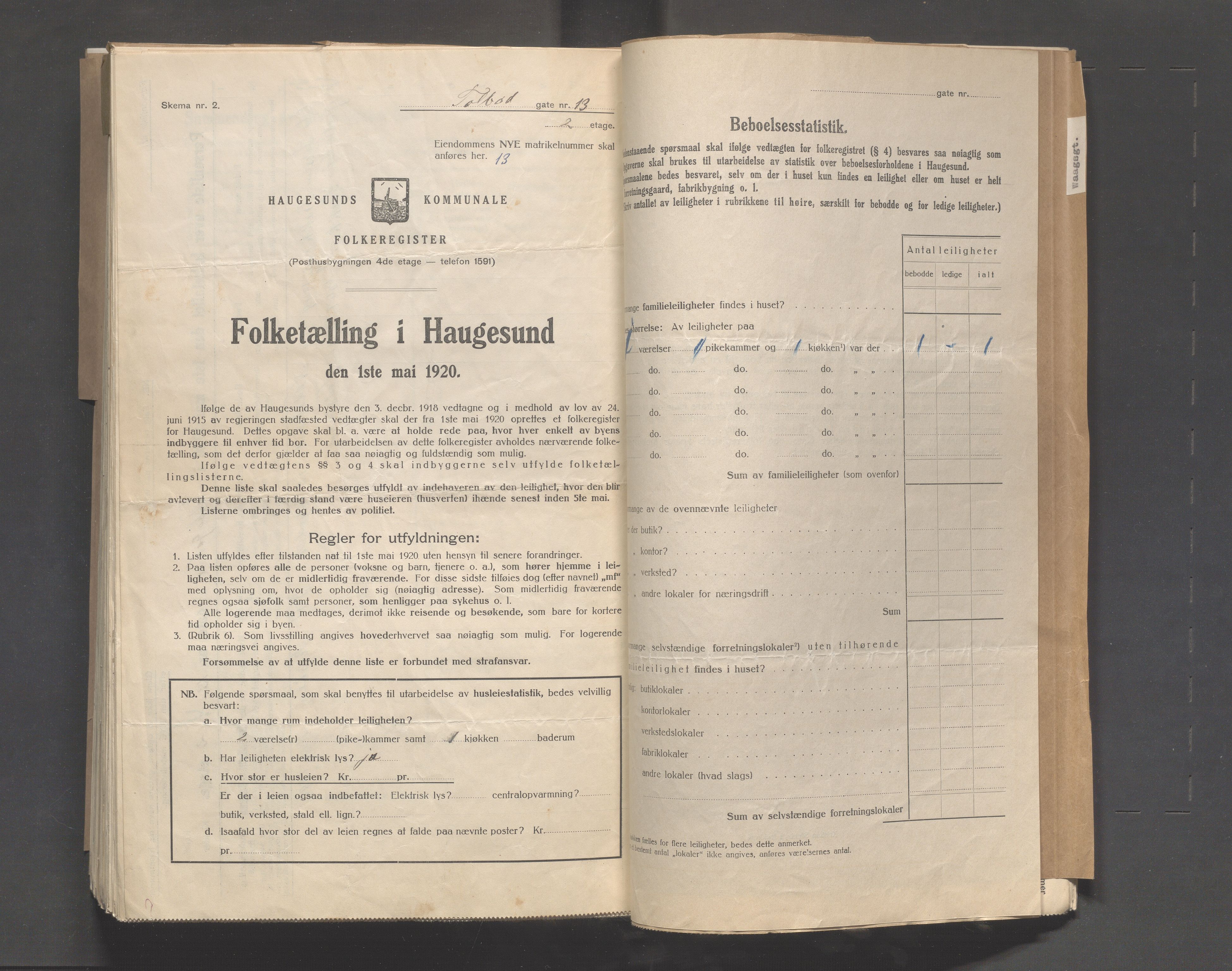 IKAR, Kommunal folketelling 1.5.1920 for Haugesund, 1920, s. 7133