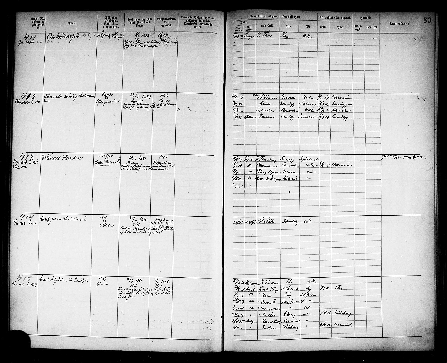 Holmestrand innrulleringskontor, SAKO/A-1151/F/Fb/L0002: Annotasjonsrulle, 1894-1911, s. 86