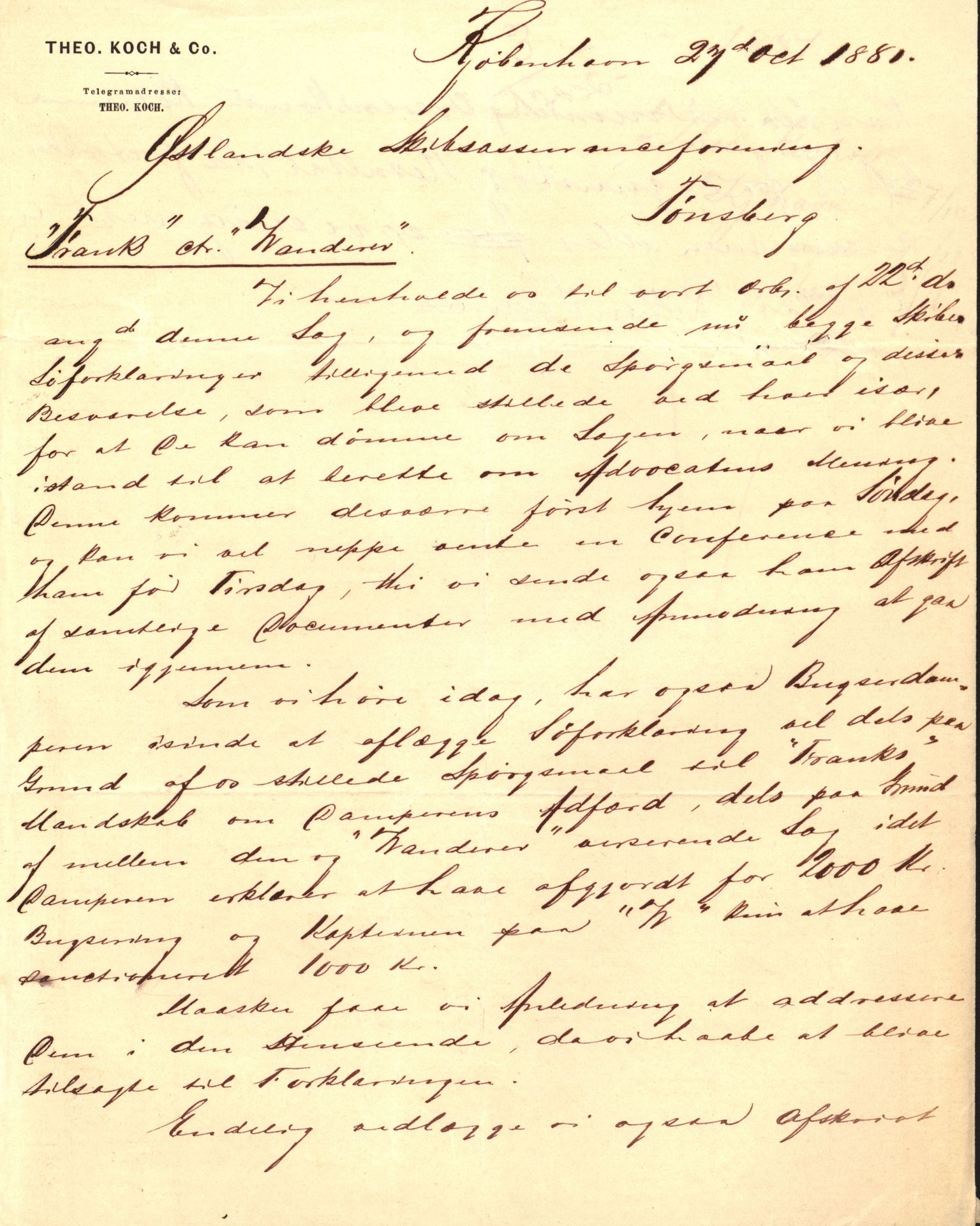 Pa 63 - Østlandske skibsassuranceforening, VEMU/A-1079/G/Ga/L0014/0004: Havaridokumenter / Bertrand, Frigga, Frank, Nordafjeld, 1881, s. 83