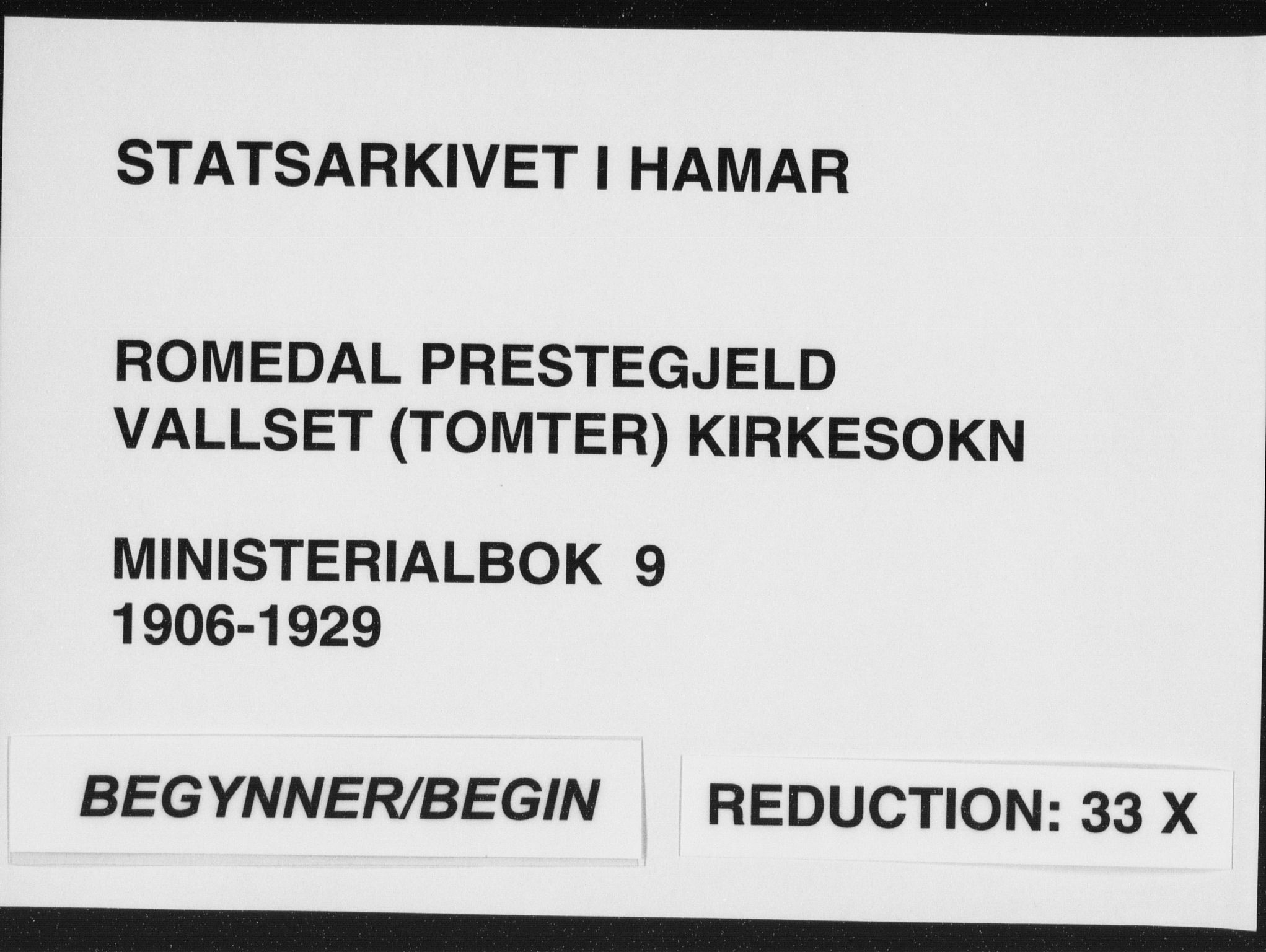 Romedal prestekontor, AV/SAH-PREST-004/K/L0009: Ministerialbok nr. 9, 1906-1929