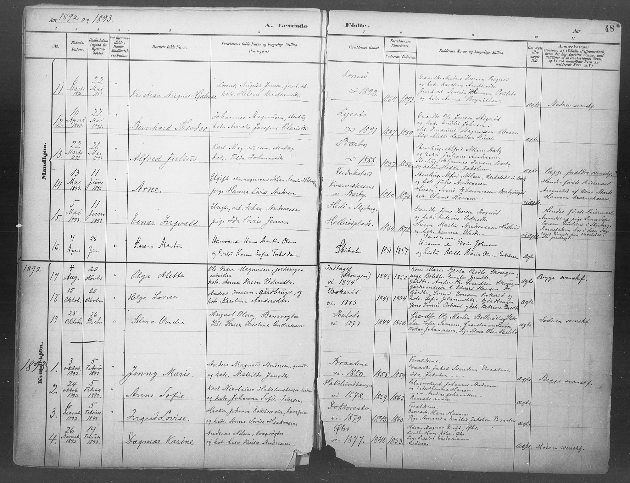 Idd prestekontor Kirkebøker, AV/SAO-A-10911/F/Fb/L0002: Ministerialbok nr. II 2, 1882-1923, s. 48