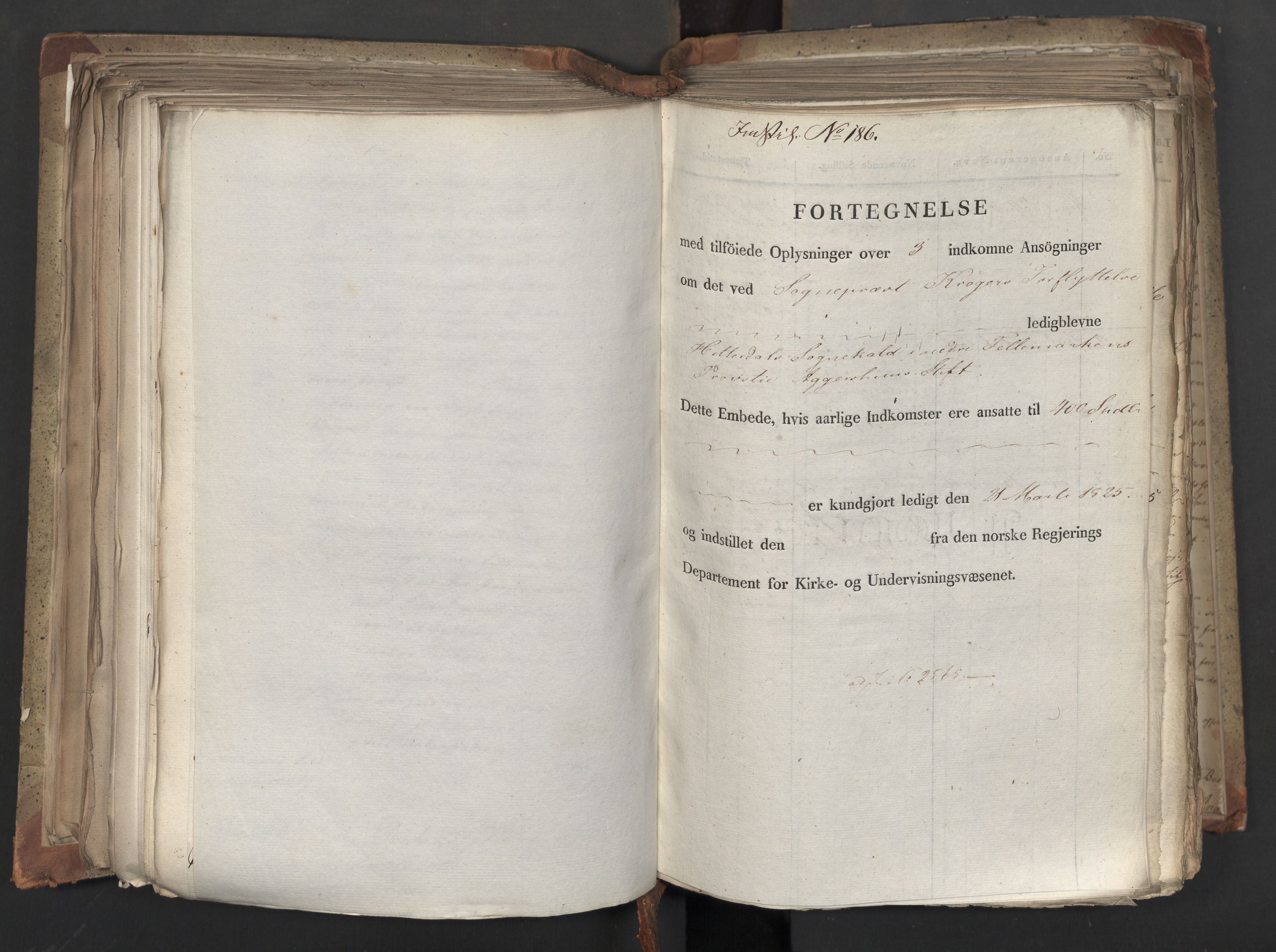 Statsrådsavdelingen i Stockholm, RA/S-1003/D/Da/L0042: Regjeringsinnstillinger nr. 2467-2705, 1825, s. 296