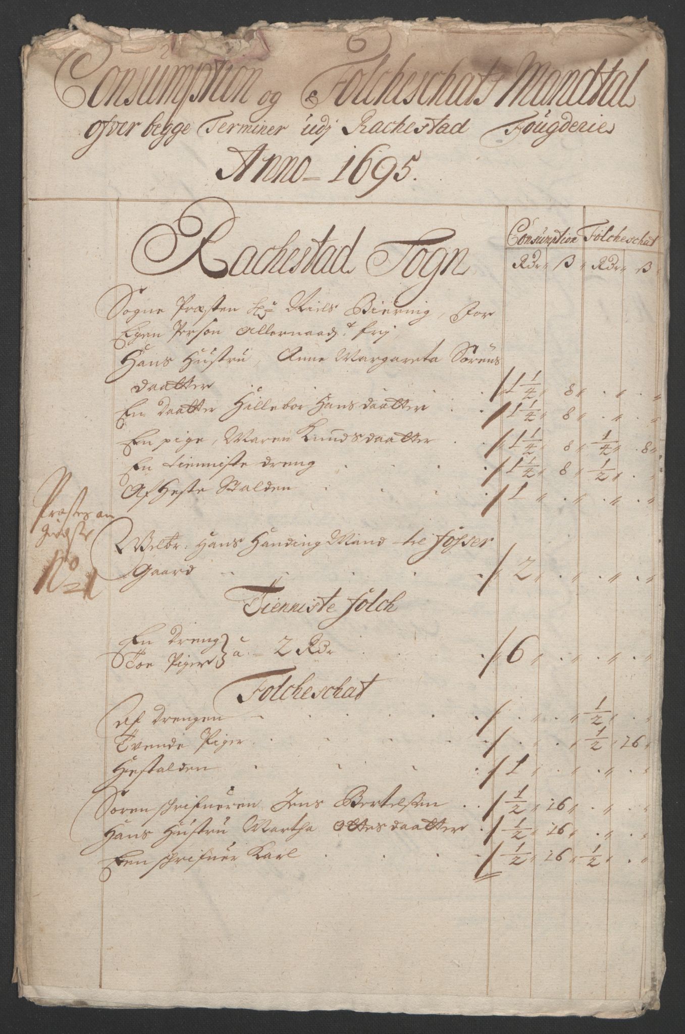 Rentekammeret inntil 1814, Reviderte regnskaper, Fogderegnskap, AV/RA-EA-4092/R07/L0285: Fogderegnskap Rakkestad, Heggen og Frøland, 1695, s. 226