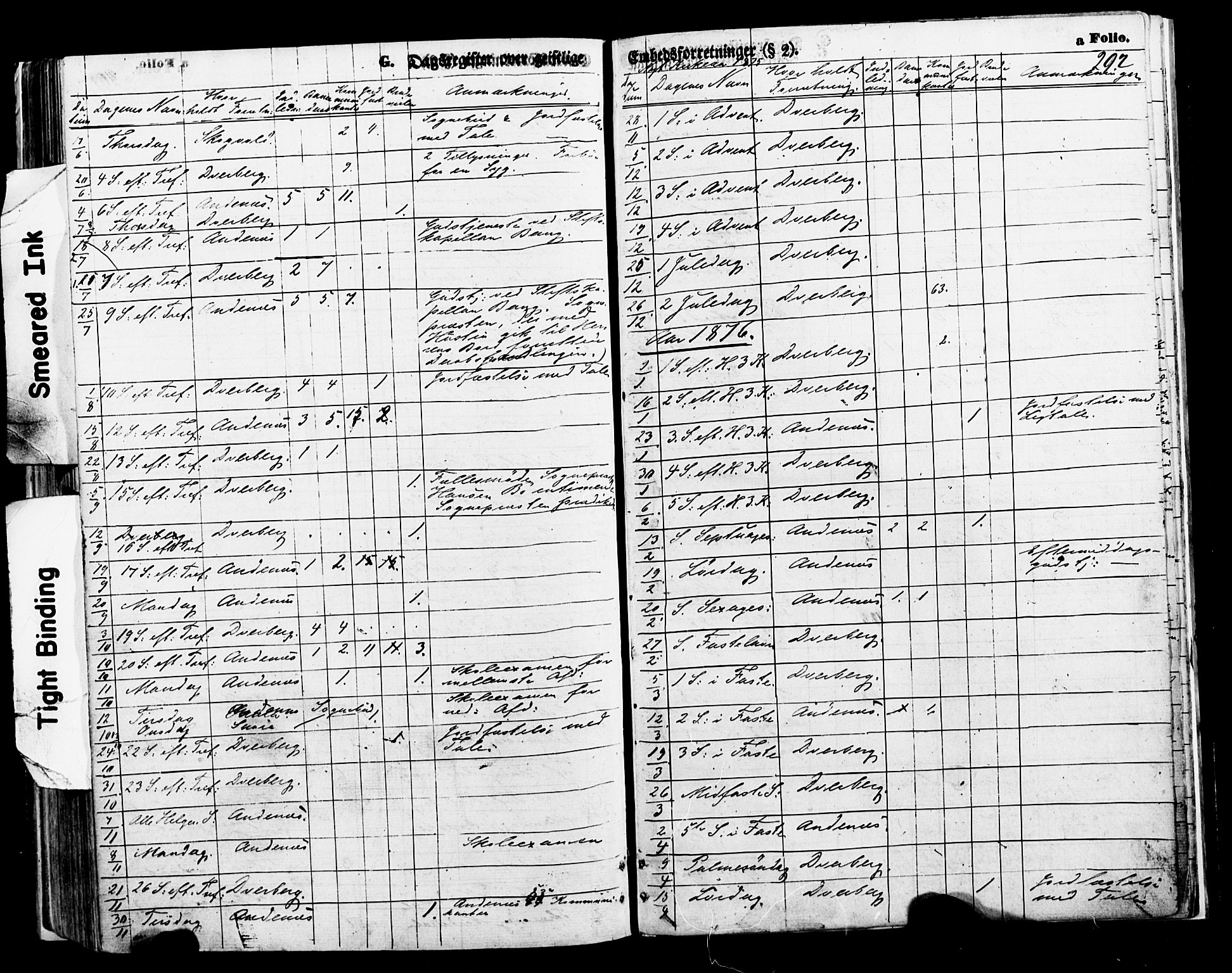 Ministerialprotokoller, klokkerbøker og fødselsregistre - Nordland, AV/SAT-A-1459/897/L1397: Ministerialbok nr. 897A05 /1, 1867-1880, s. 292