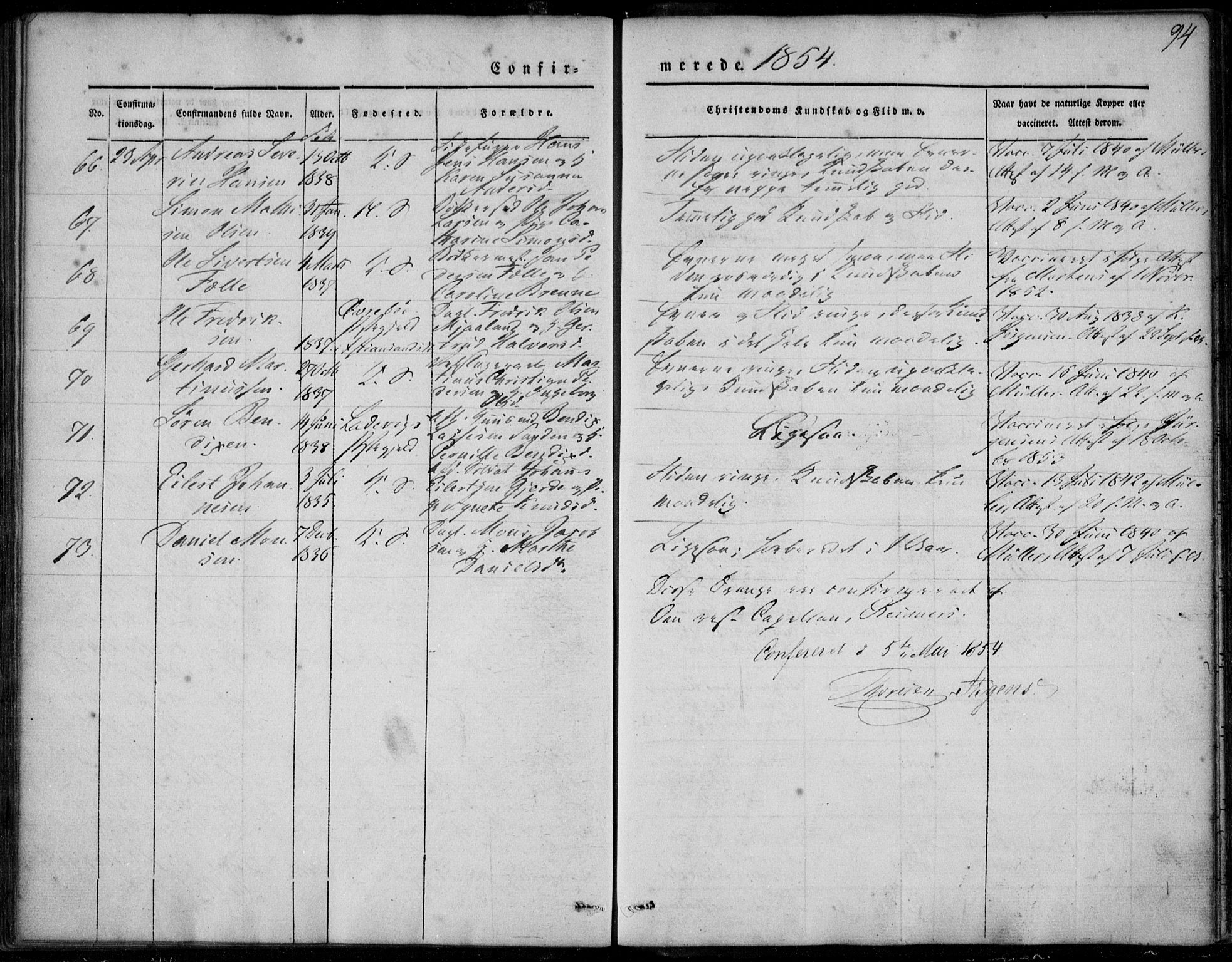 Korskirken sokneprestembete, SAB/A-76101/H/Haa/L0026: Ministerialbok nr. C 2, 1842-1854, s. 94