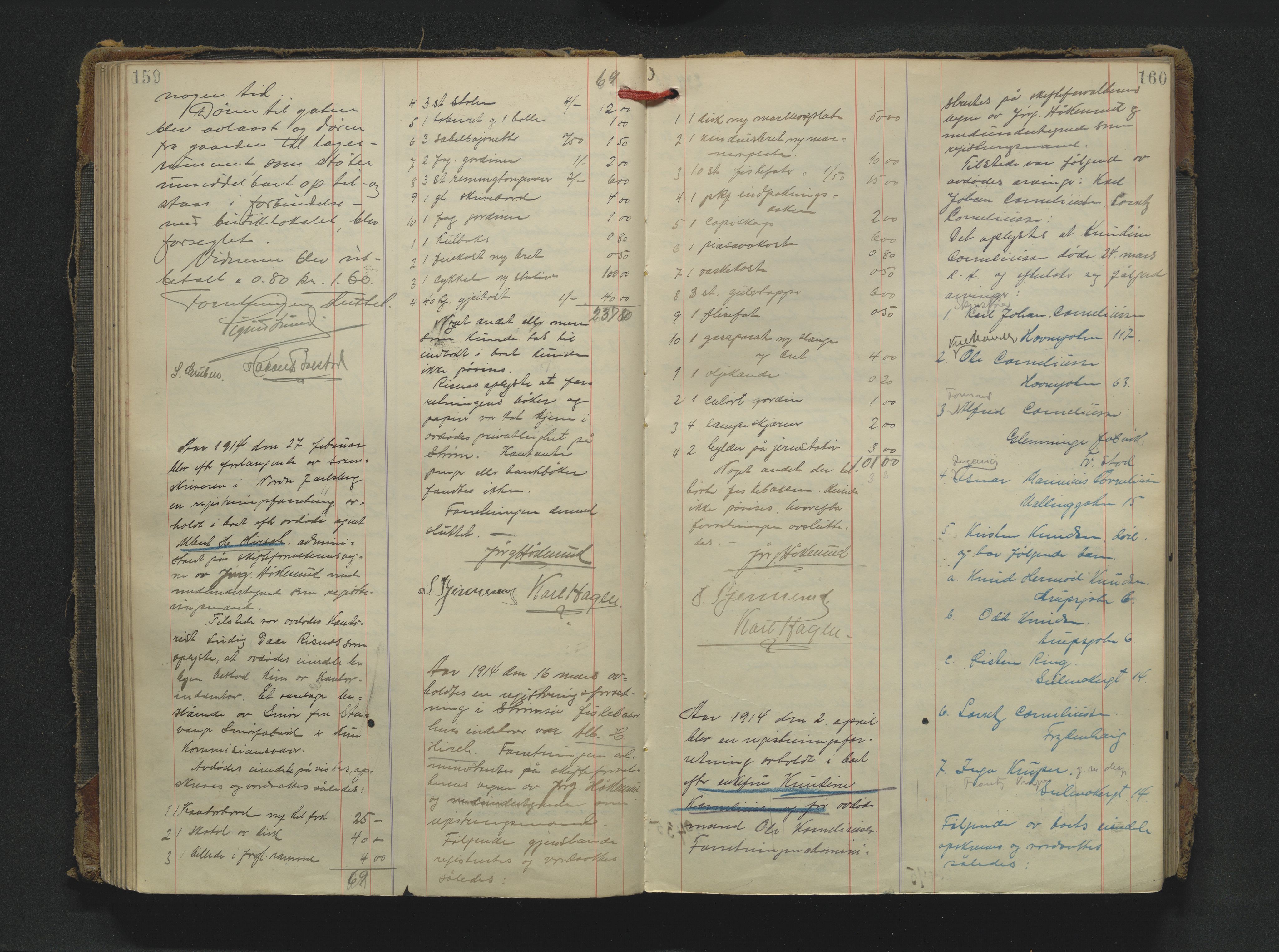 Drammen byfogd, AV/SAKO-A-222/H/Hb/Hbb/L0011: Registreringsprotokoll., 1908-1926, s. 159-160