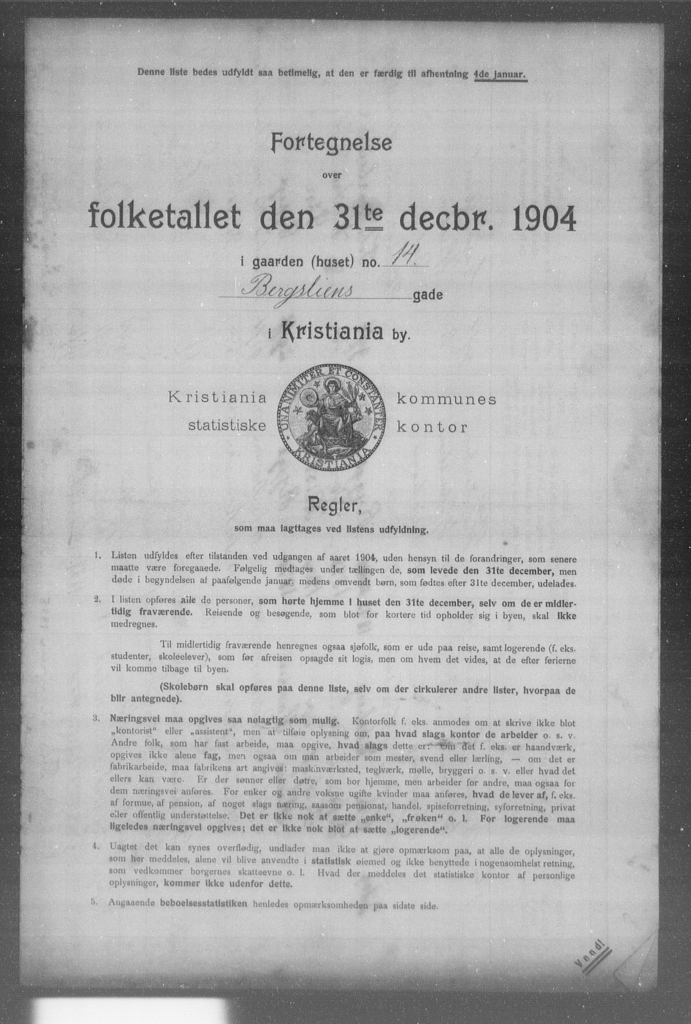 OBA, Kommunal folketelling 31.12.1904 for Kristiania kjøpstad, 1904, s. 987