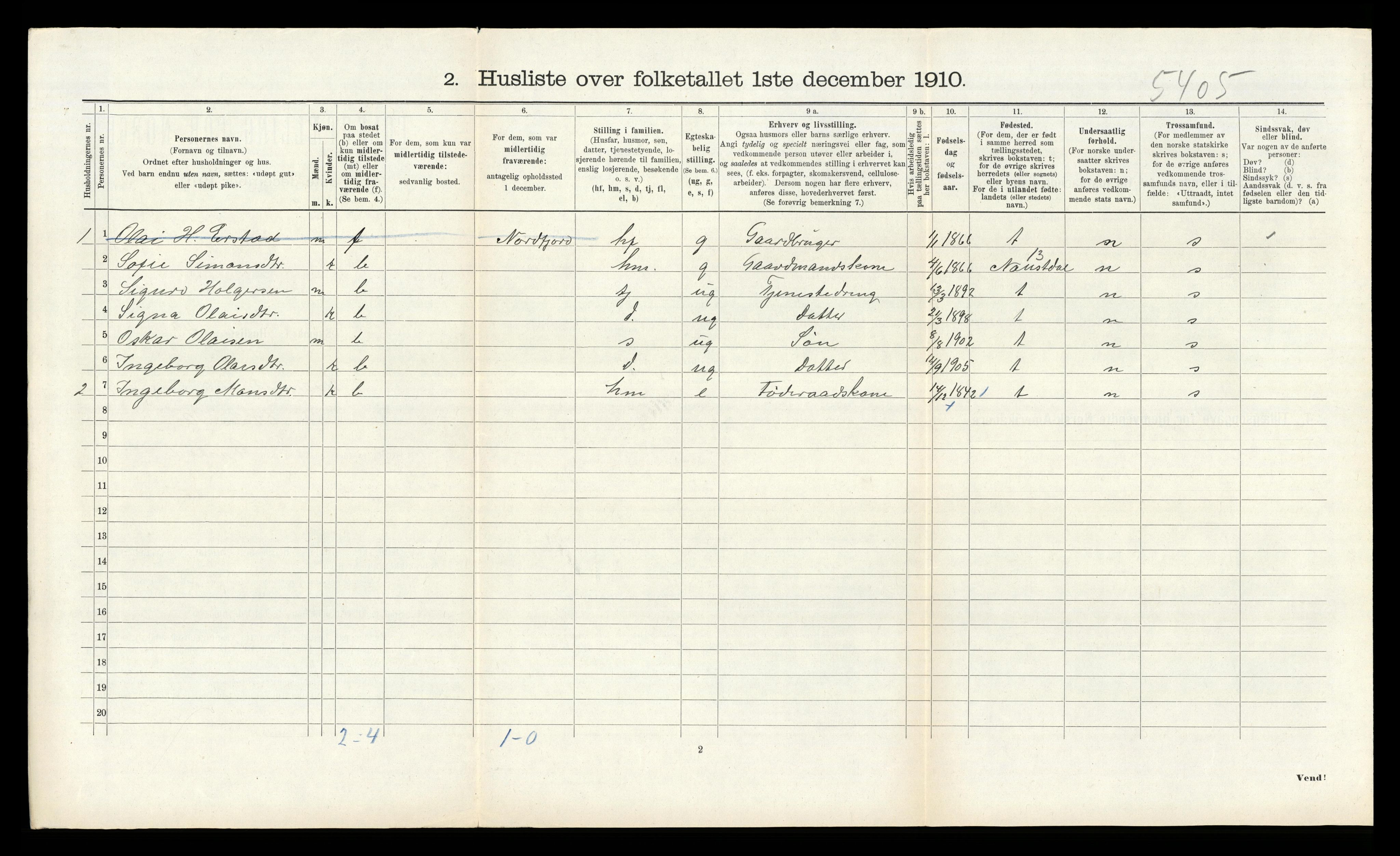 RA, Folketelling 1910 for 1257 Alversund herred, 1910, s. 747