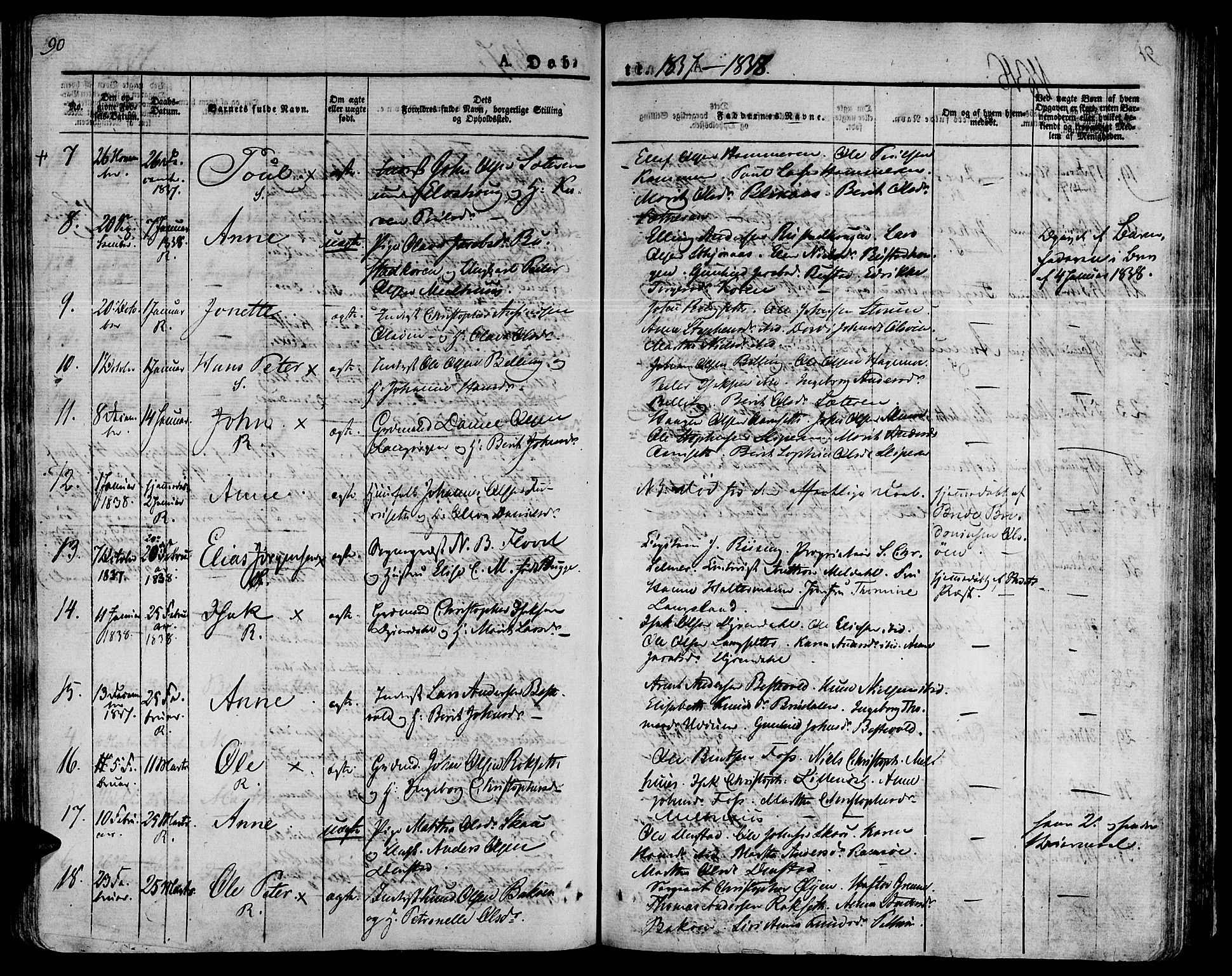 Ministerialprotokoller, klokkerbøker og fødselsregistre - Sør-Trøndelag, AV/SAT-A-1456/646/L0609: Ministerialbok nr. 646A07, 1826-1838, s. 90