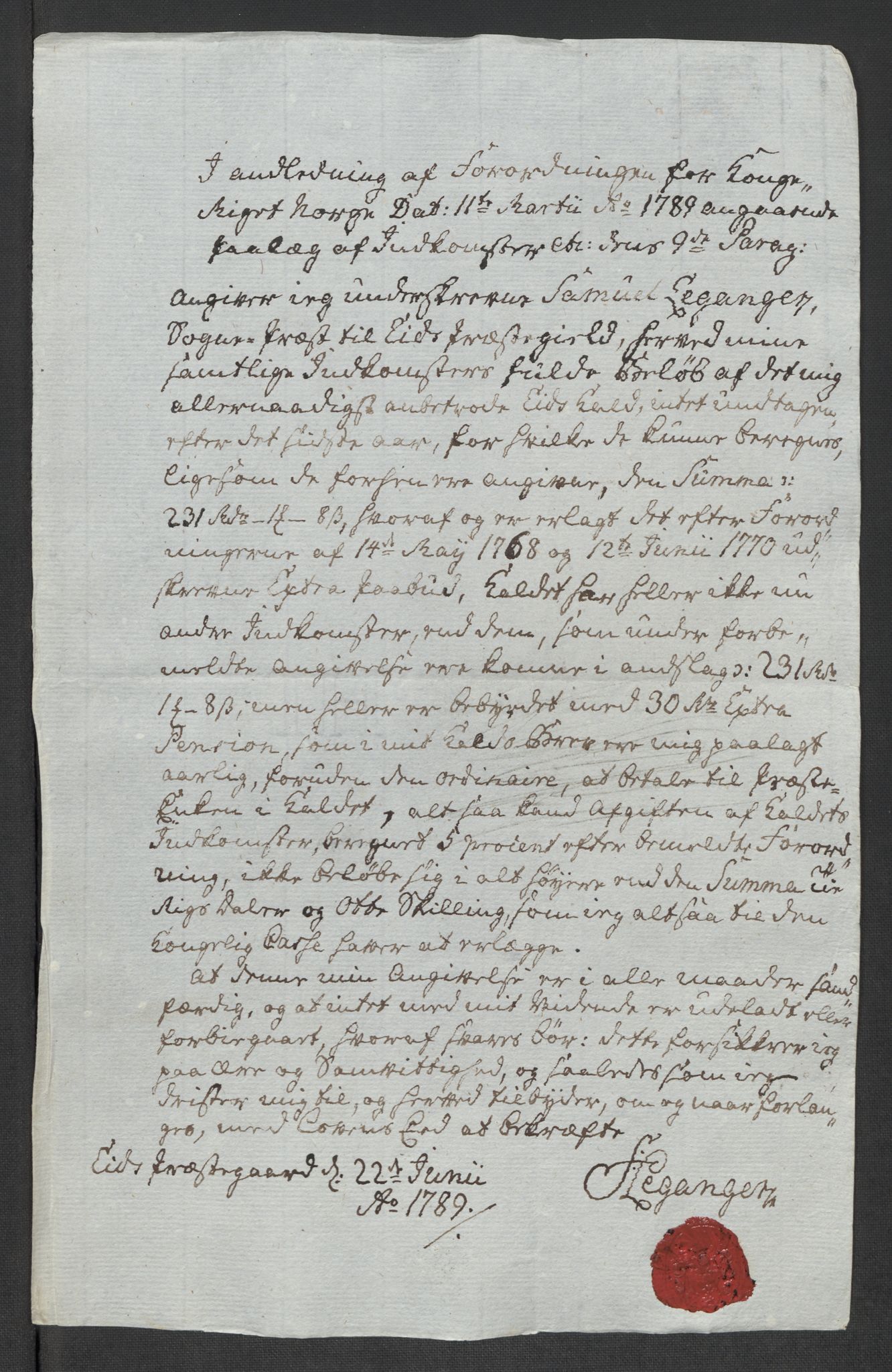 Rentekammeret inntil 1814, Reviderte regnskaper, Mindre regnskaper, AV/RA-EA-4068/Rf/Rfe/L0048: Sunnfjord og Nordfjord fogderier, 1789, s. 57