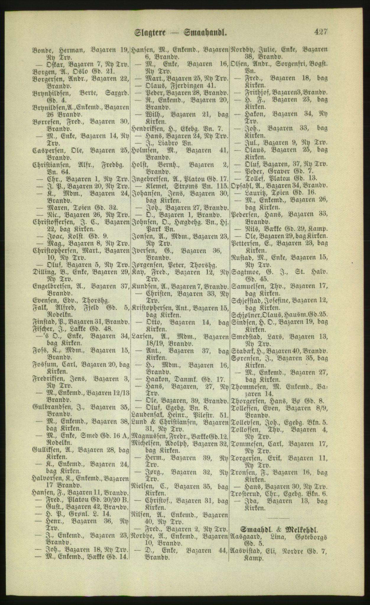 Kristiania/Oslo adressebok, PUBL/-, 1880, s. 427