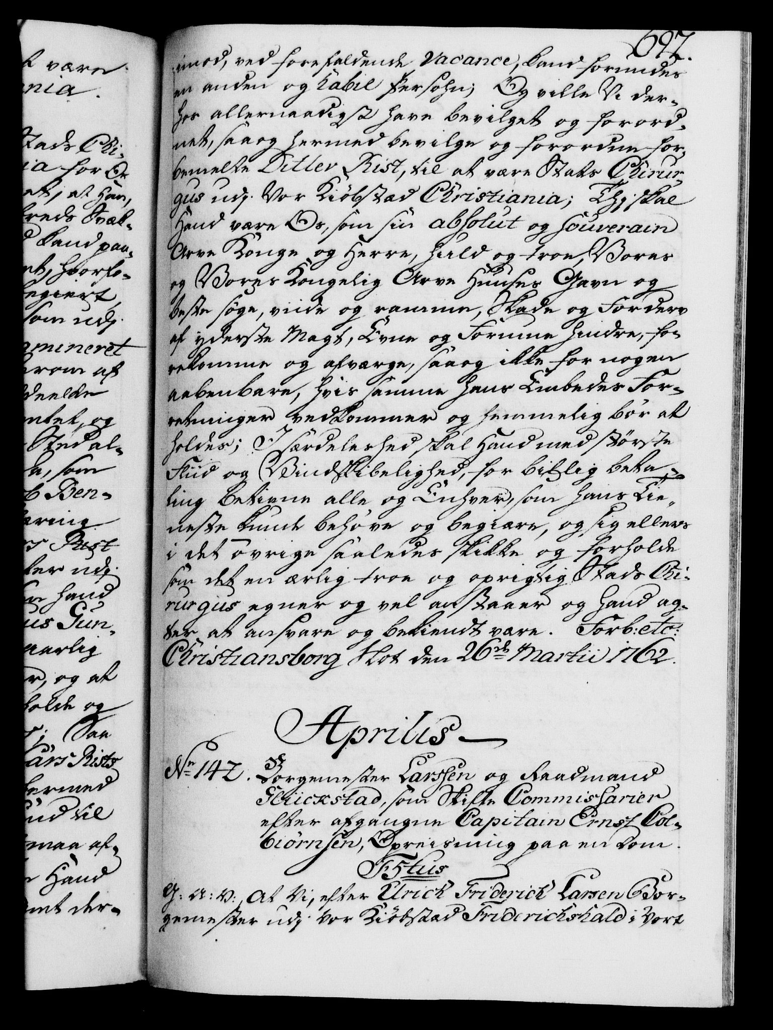 Danske Kanselli 1572-1799, AV/RA-EA-3023/F/Fc/Fca/Fcaa/L0041: Norske registre, 1760-1762, s. 692a