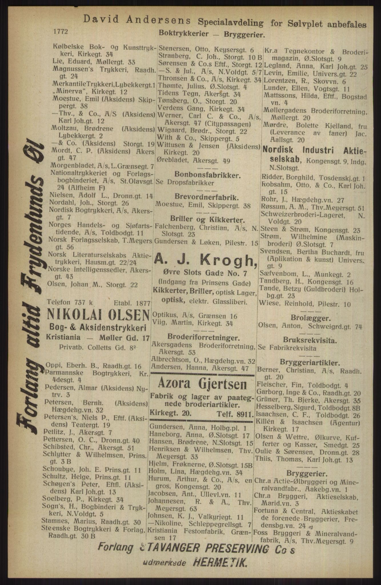 Kristiania/Oslo adressebok, PUBL/-, 1914, s. 1772