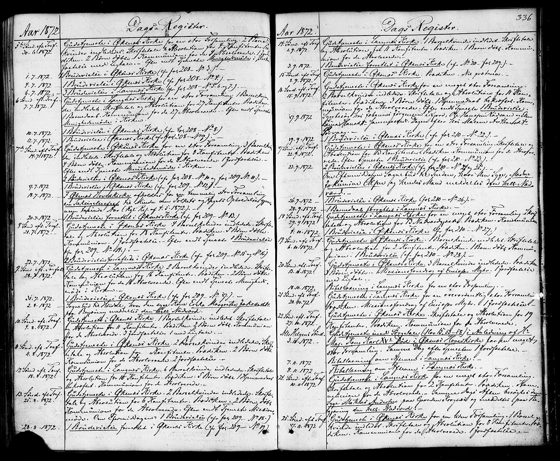 Ministerialprotokoller, klokkerbøker og fødselsregistre - Nordland, AV/SAT-A-1459/893/L1334: Ministerialbok nr. 893A07, 1867-1877, s. 336