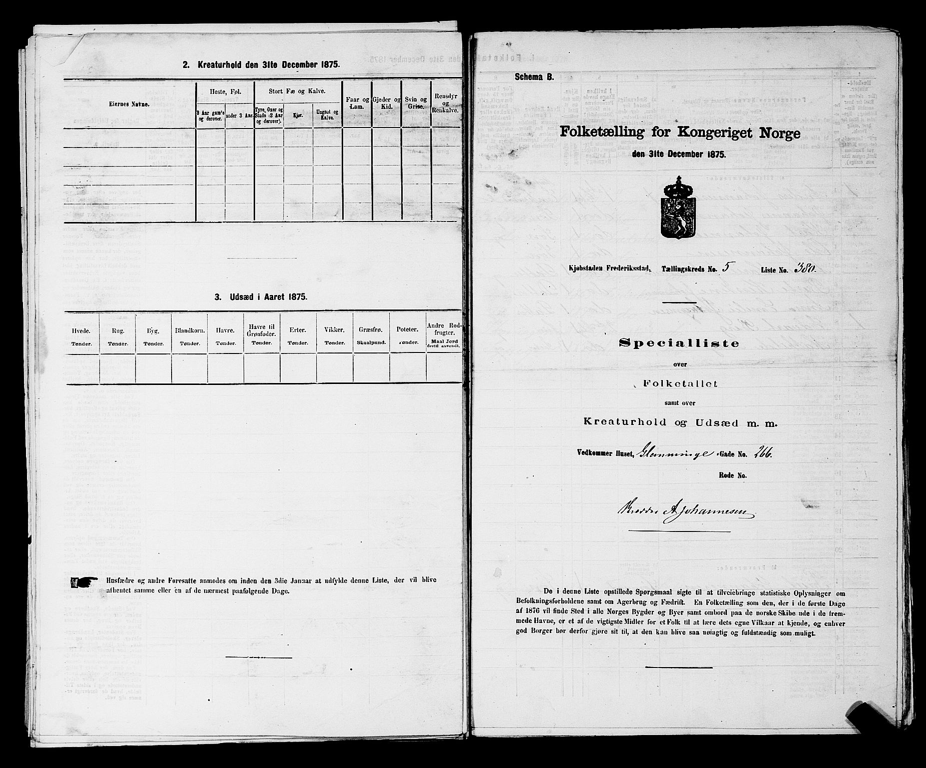 RA, Folketelling 1875 for 0103B Fredrikstad prestegjeld, Fredrikstad kjøpstad, 1875, s. 891