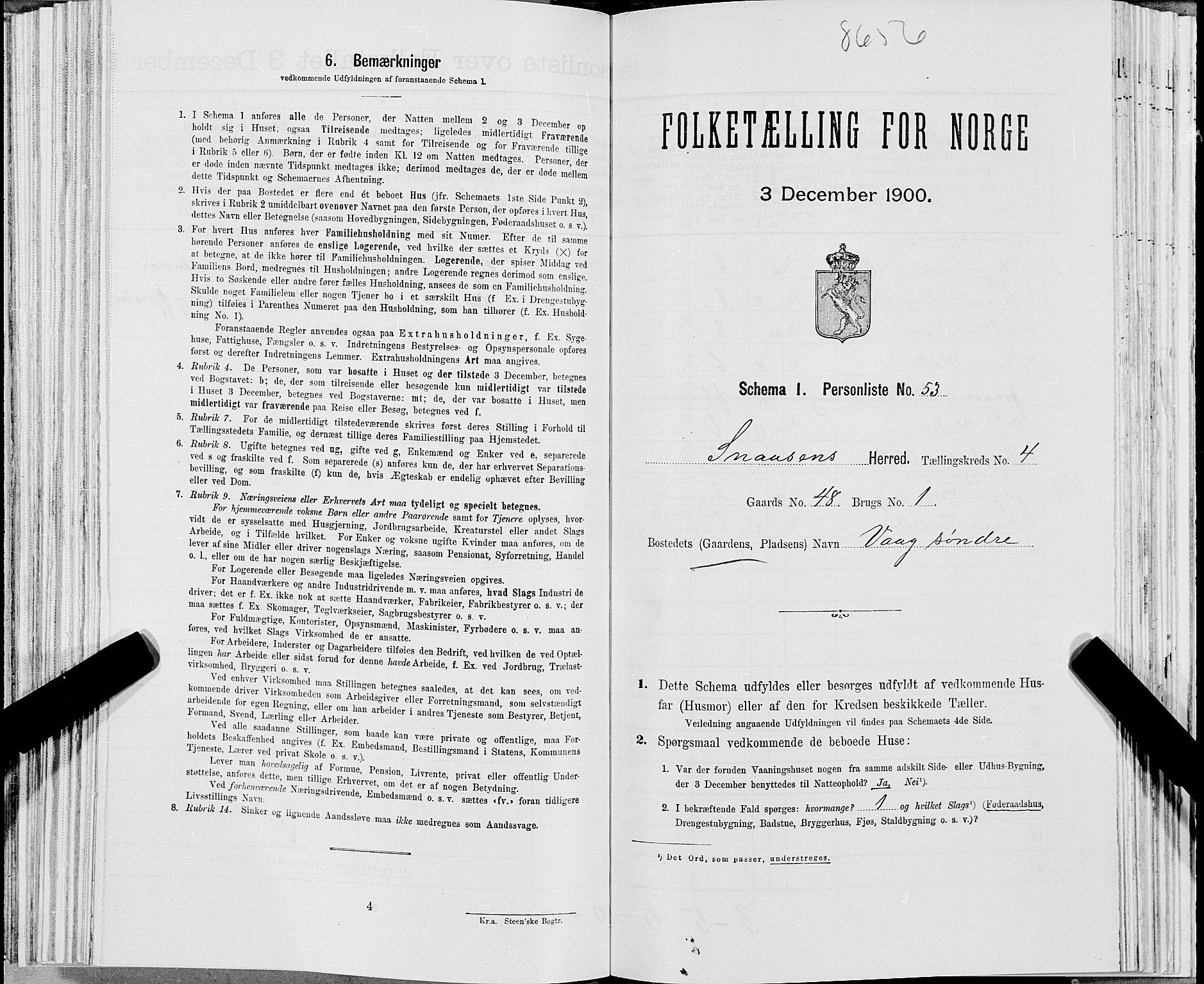SAT, Folketelling 1900 for 1736 Snåsa herred, 1900, s. 996