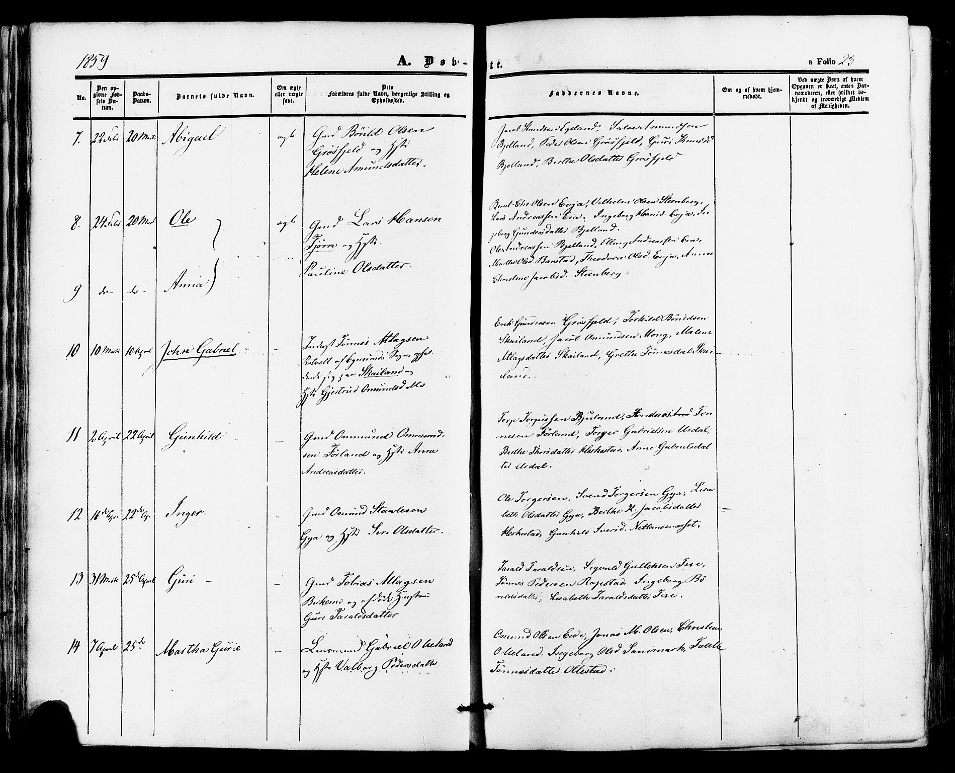 Lund sokneprestkontor, AV/SAST-A-101809/S06/L0010: Ministerialbok nr. A 9, 1854-1886, s. 23