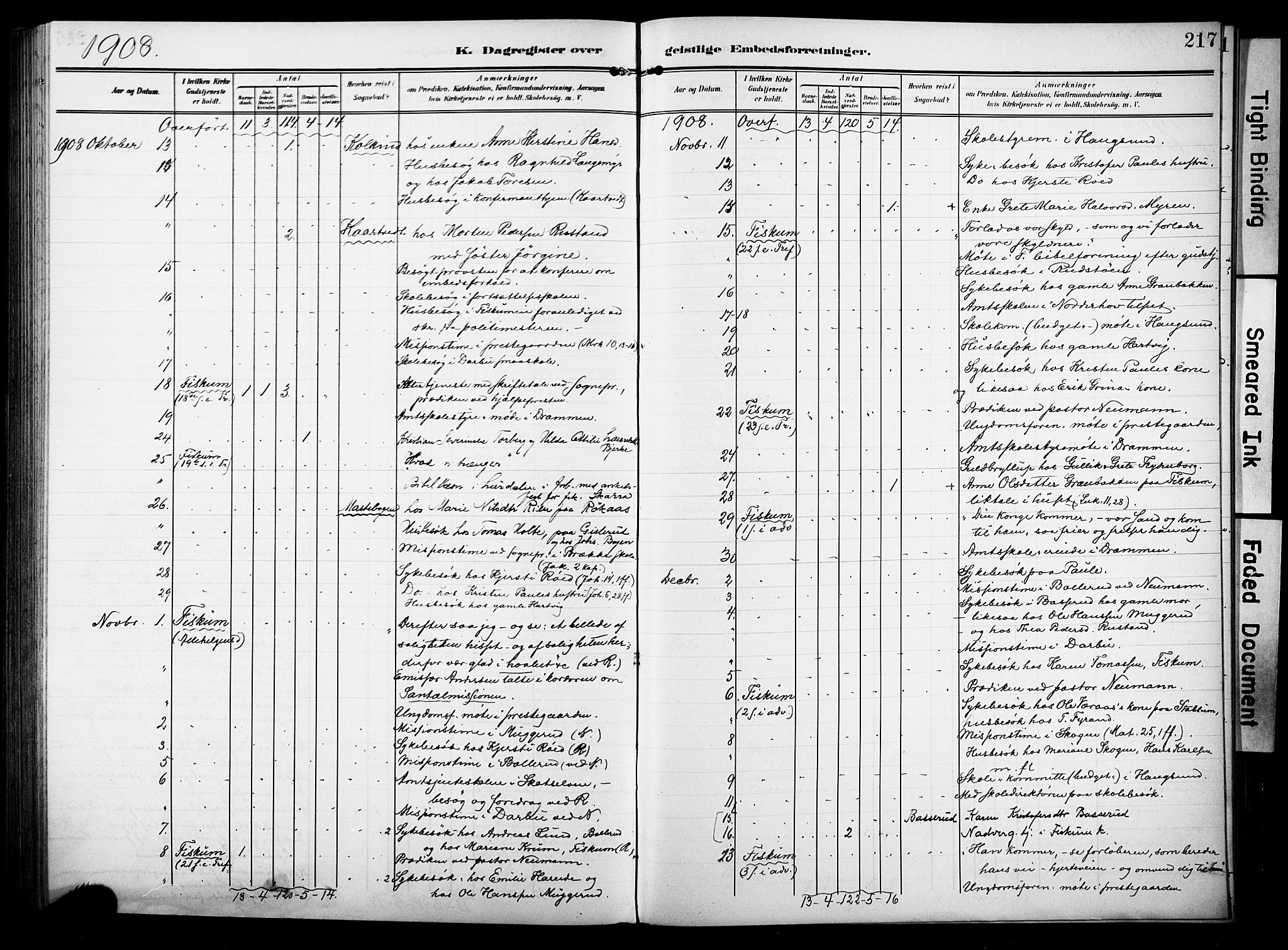 Fiskum kirkebøker, AV/SAKO-A-15/F/Fa/L0004: Ministerialbok nr. 4, 1906-1924, s. 217