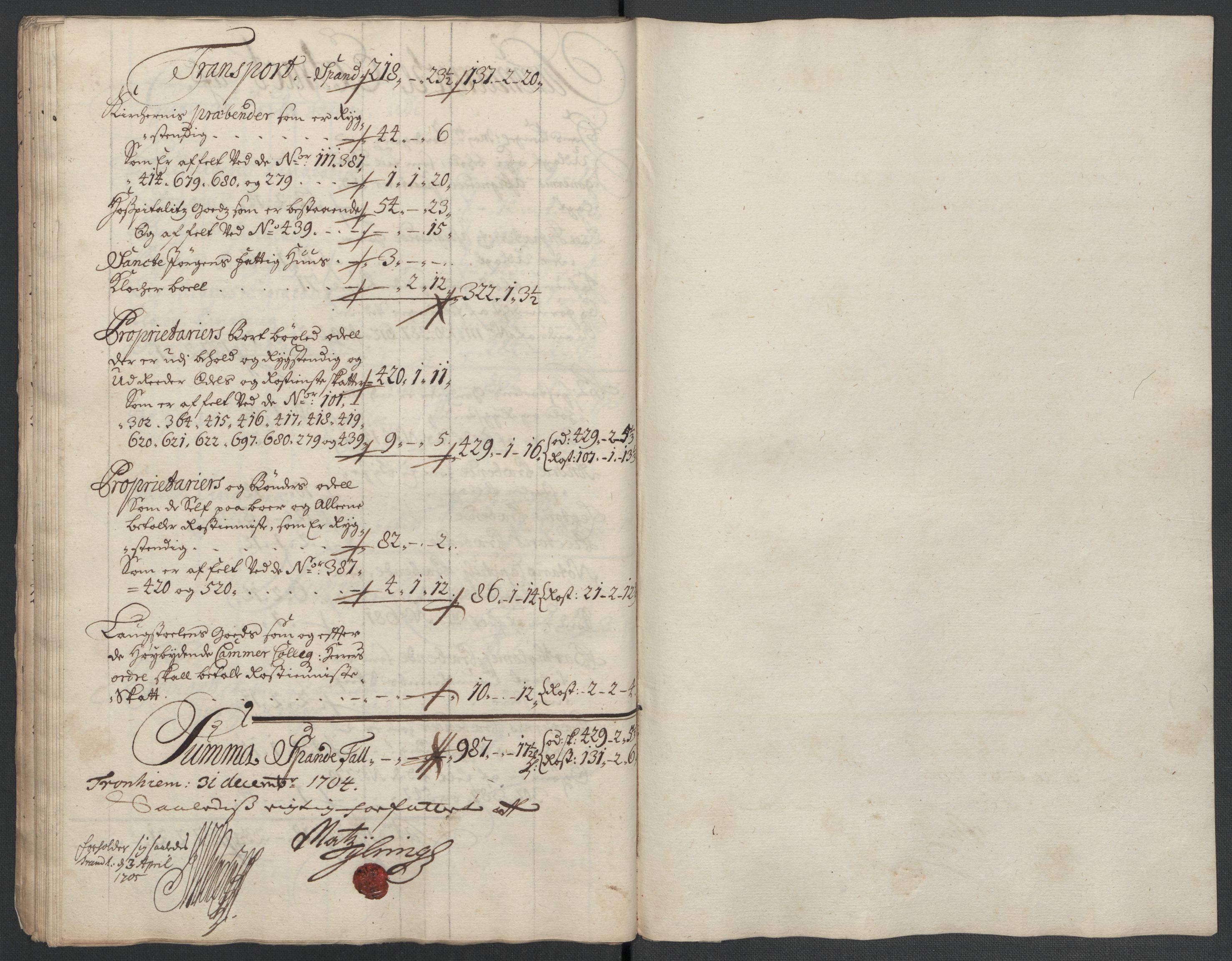 Rentekammeret inntil 1814, Reviderte regnskaper, Fogderegnskap, RA/EA-4092/R61/L4109: Fogderegnskap Strinda og Selbu, 1704-1706, s. 65