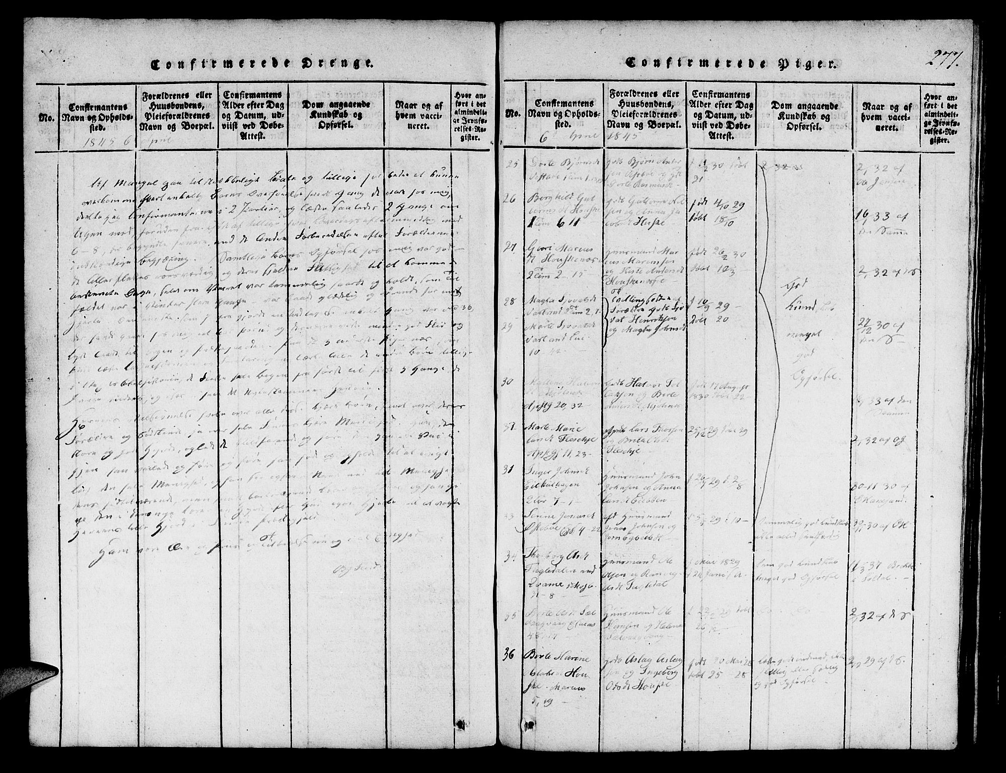 Finnøy sokneprestkontor, AV/SAST-A-101825/H/Ha/Hab/L0001: Klokkerbok nr. B 1, 1816-1856, s. 277