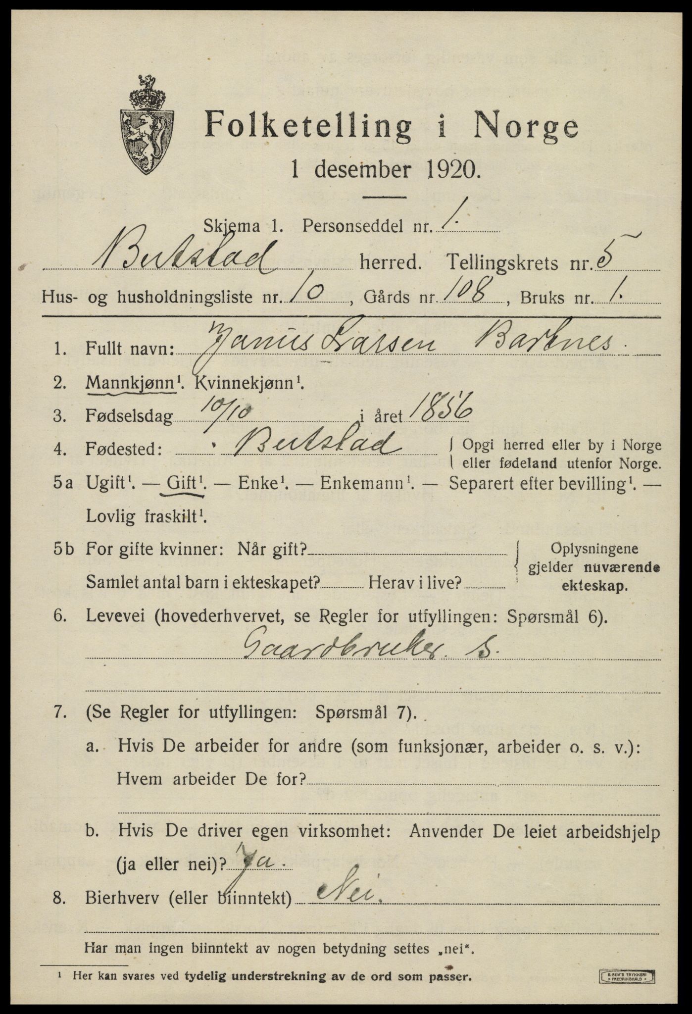 SAT, Folketelling 1920 for 1727 Beitstad herred, 1920, s. 3769