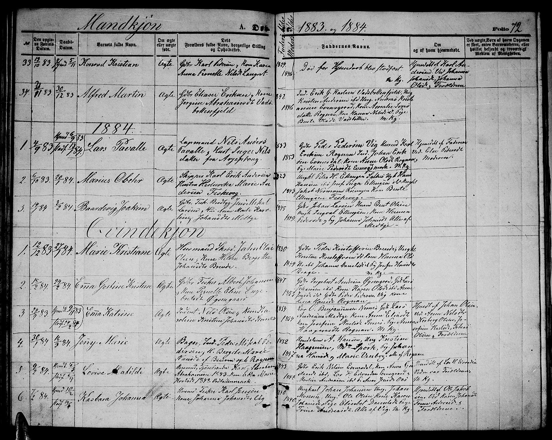 Ministerialprotokoller, klokkerbøker og fødselsregistre - Nordland, AV/SAT-A-1459/847/L0679: Klokkerbok nr. 847C07, 1870-1888, s. 72