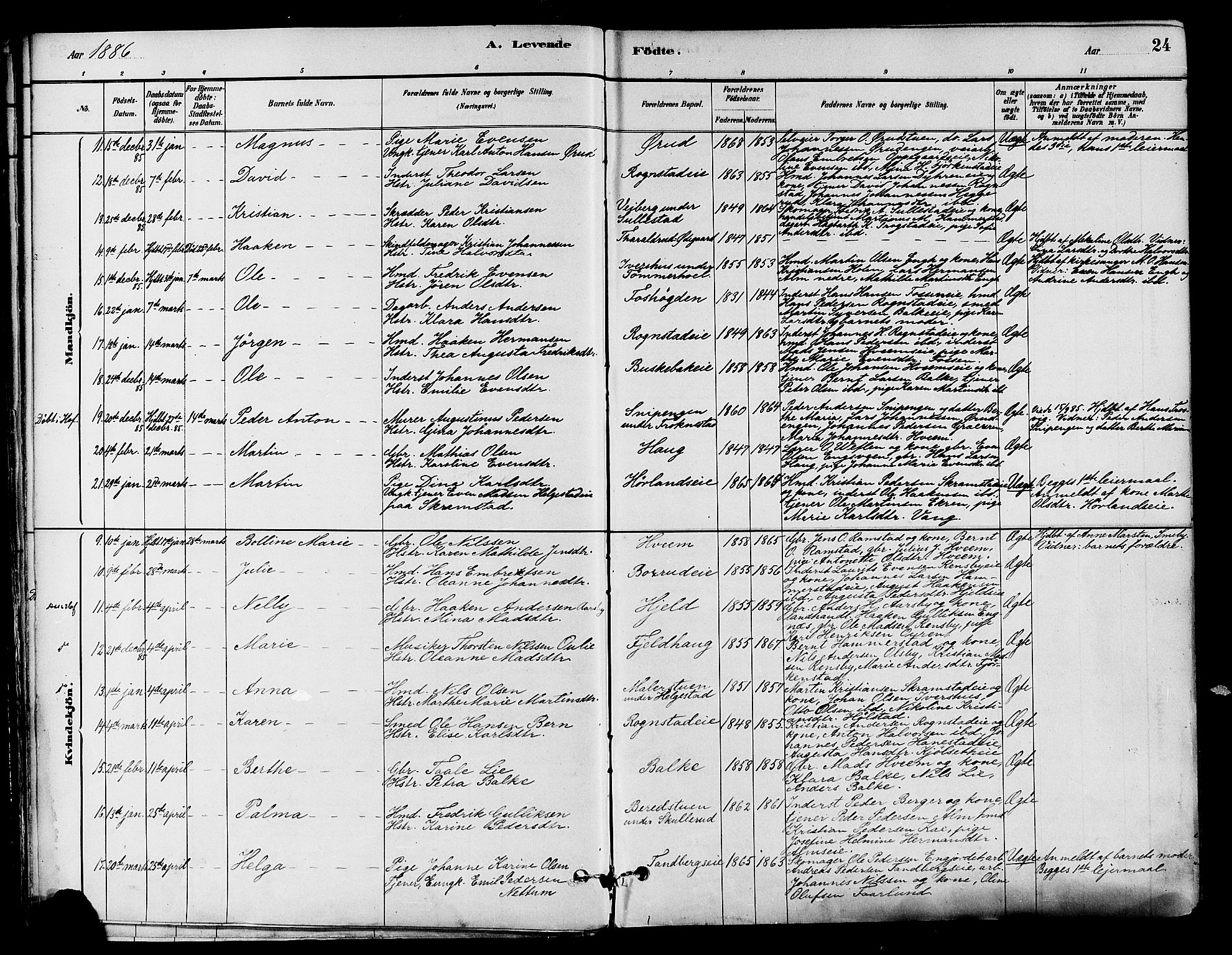 Østre Toten prestekontor, AV/SAH-PREST-104/H/Ha/Haa/L0007: Ministerialbok nr. 7, 1881-1896, s. 24