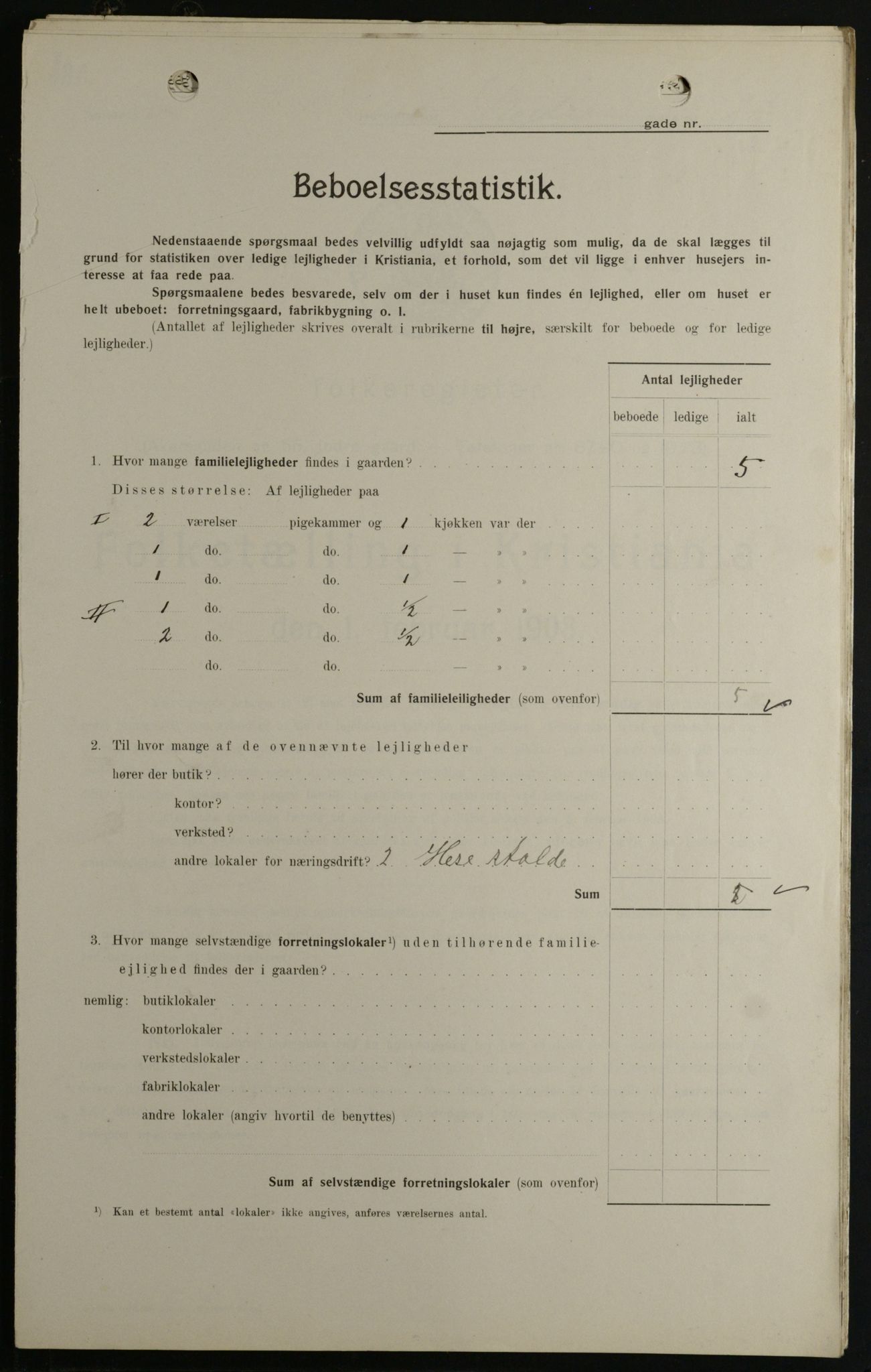 OBA, Kommunal folketelling 1.2.1908 for Kristiania kjøpstad, 1908, s. 61981