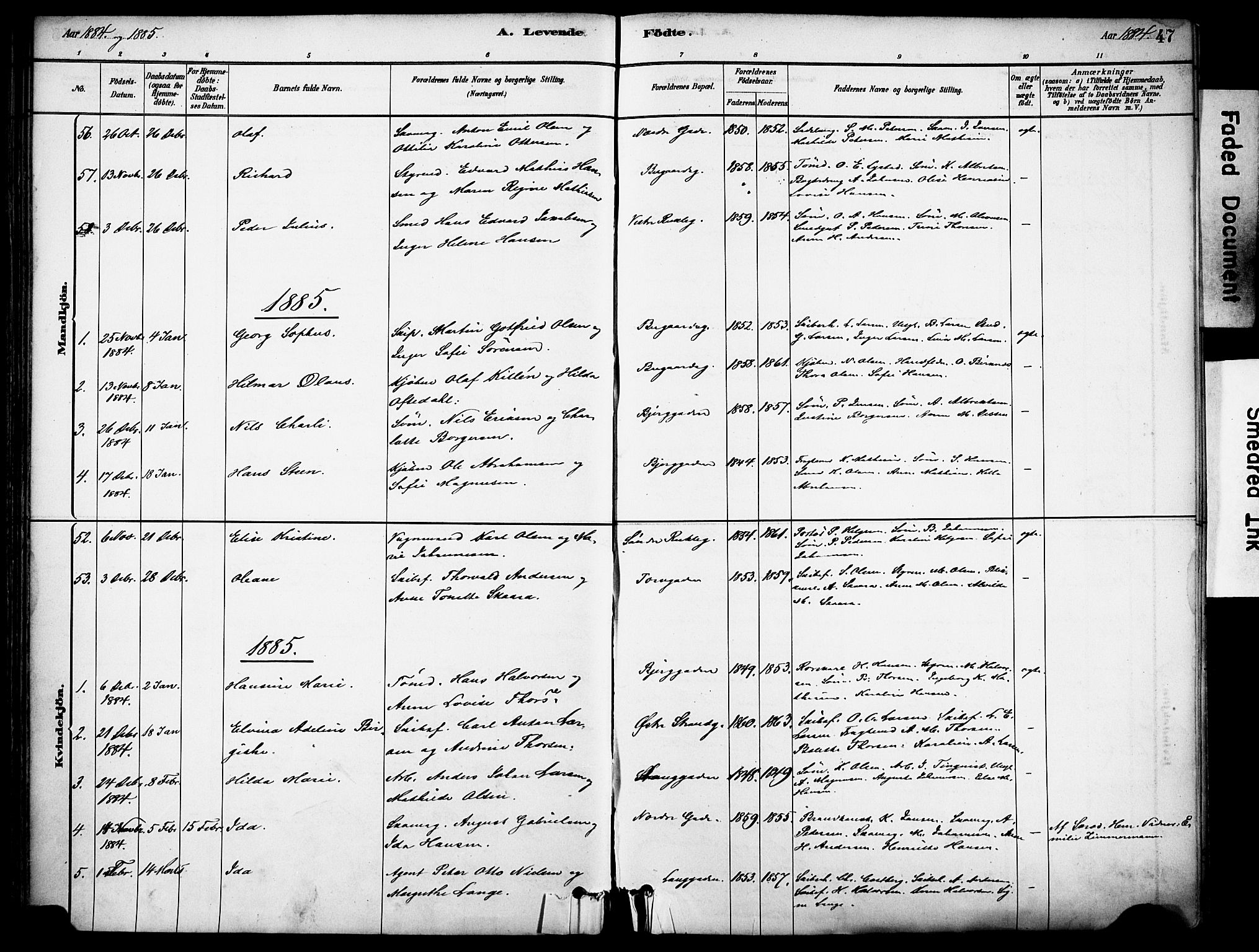 Sandefjord kirkebøker, AV/SAKO-A-315/F/Fa/L0002: Ministerialbok nr. 2, 1880-1894, s. 47