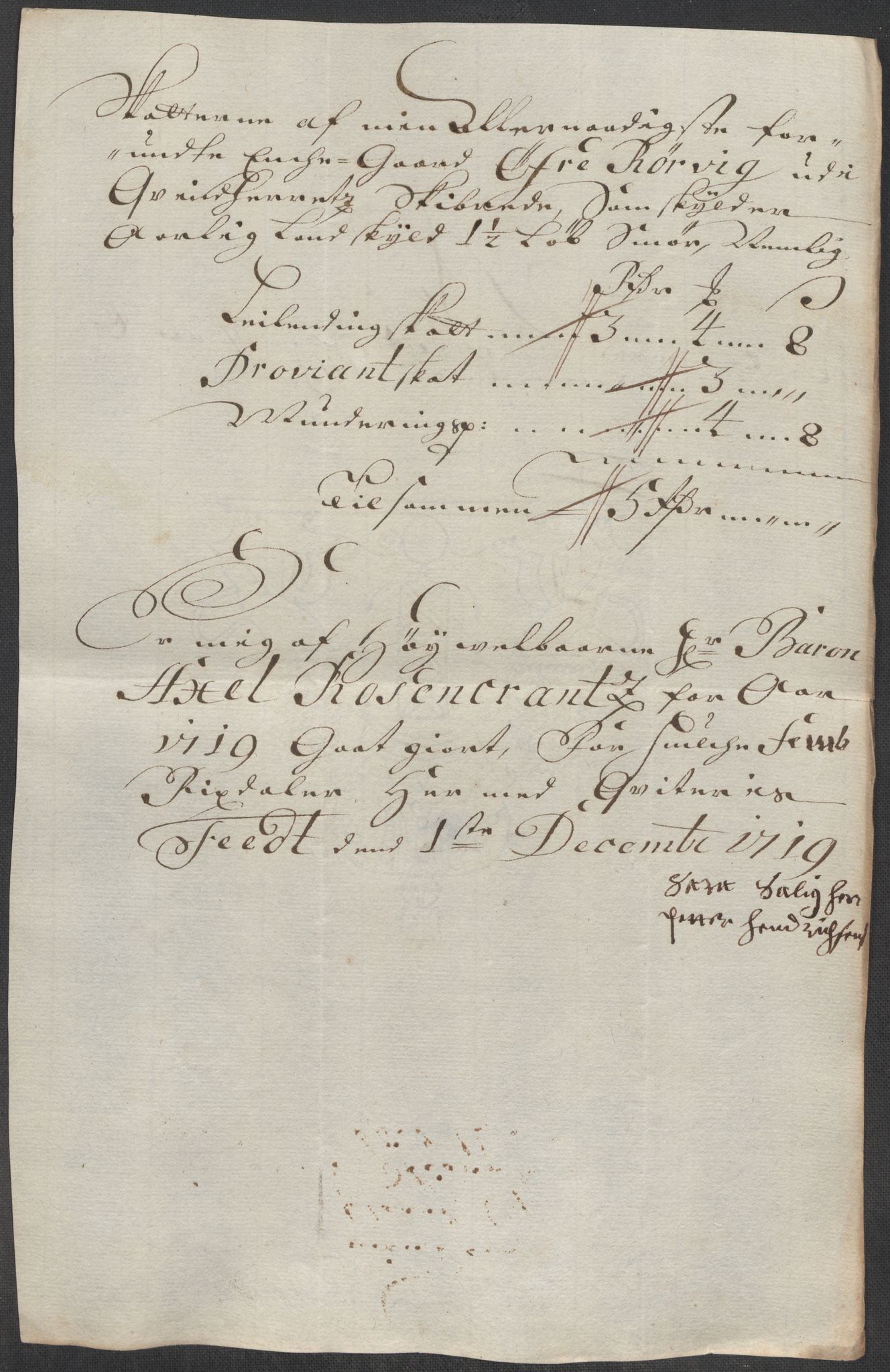 Rentekammeret inntil 1814, Reviderte regnskaper, Fogderegnskap, RA/EA-4092/R49/L3140: Fogderegnskap Rosendal Baroni, 1718-1720, s. 129