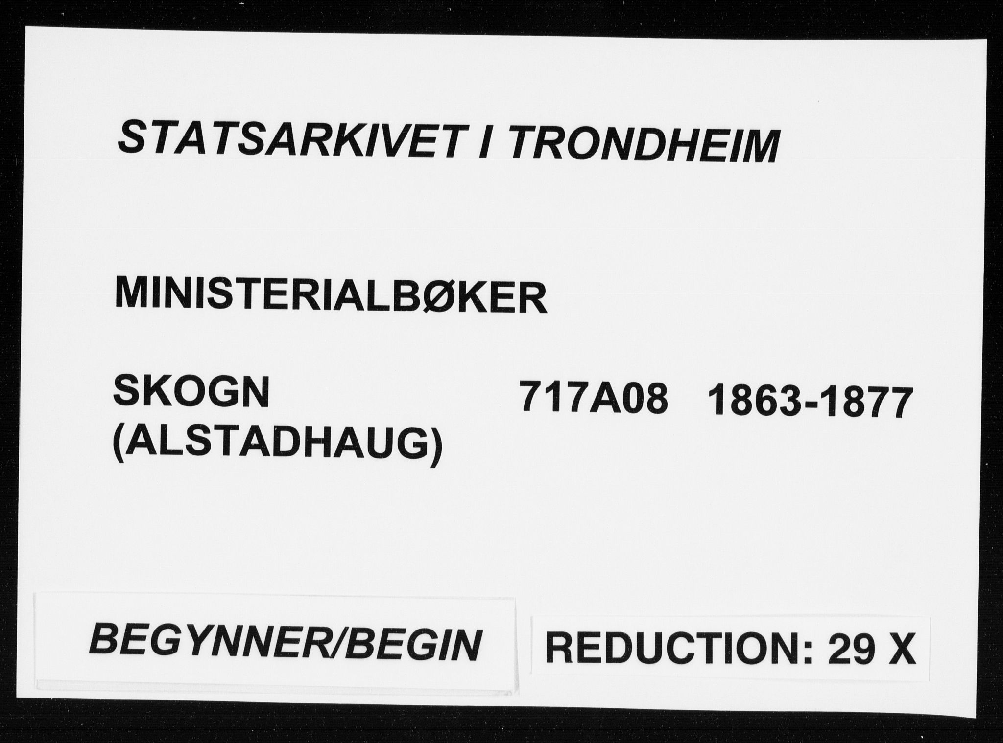 Ministerialprotokoller, klokkerbøker og fødselsregistre - Nord-Trøndelag, AV/SAT-A-1458/717/L0157: Ministerialbok nr. 717A08 /1, 1863-1877