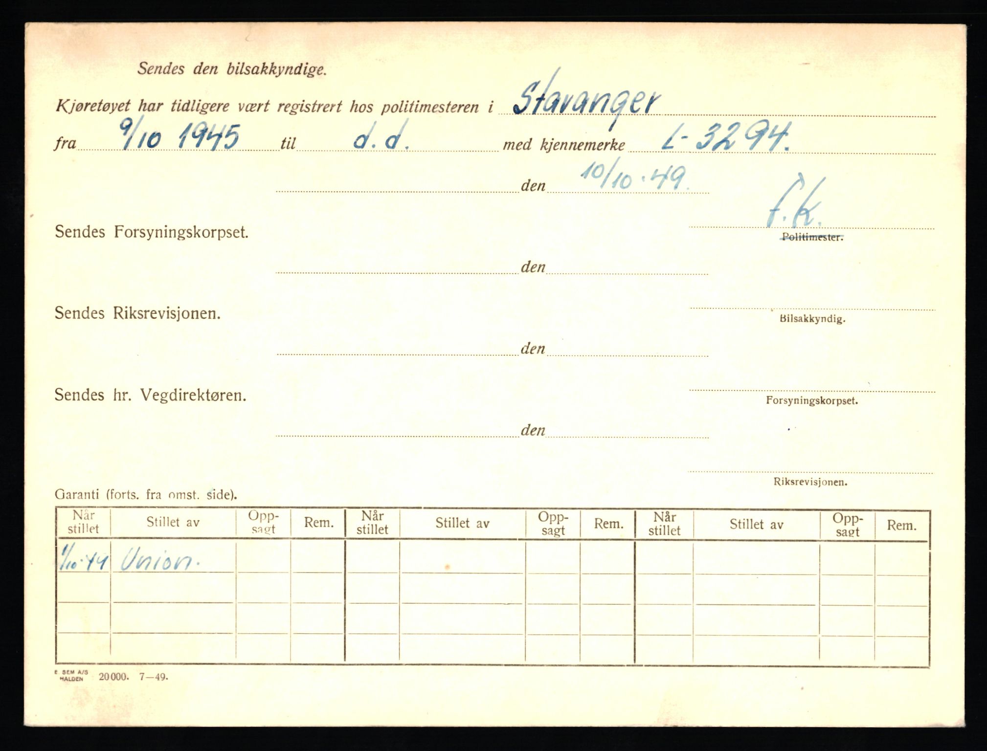 Stavanger trafikkstasjon, AV/SAST-A-101942/0/F/L0013: L-4700 - L-5079, 1930-1971, s. 1344