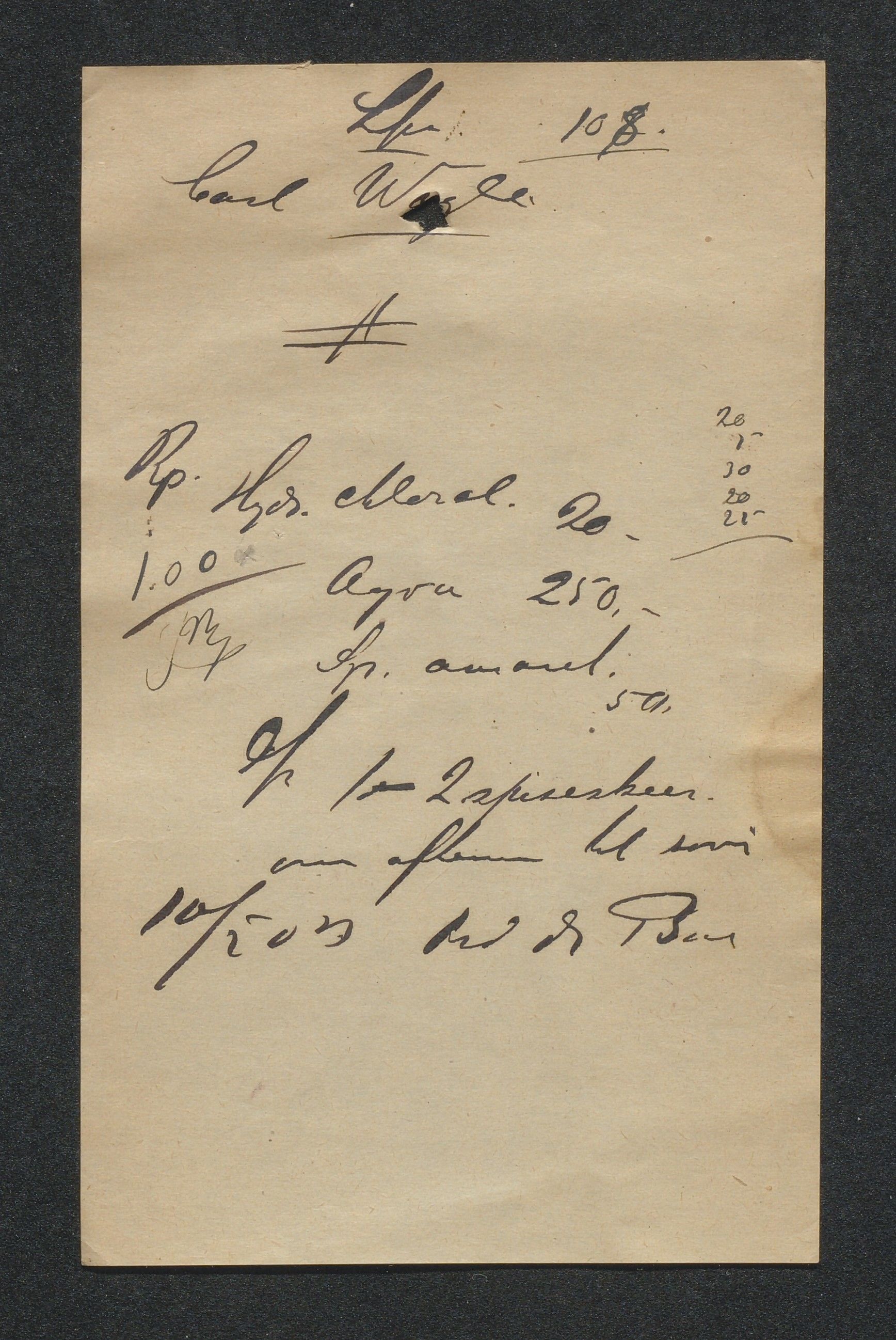 O. Terjesens rederi, AAKS/PA-2525/R/R02/L0002: Regnskapsbilag, 1899-1904