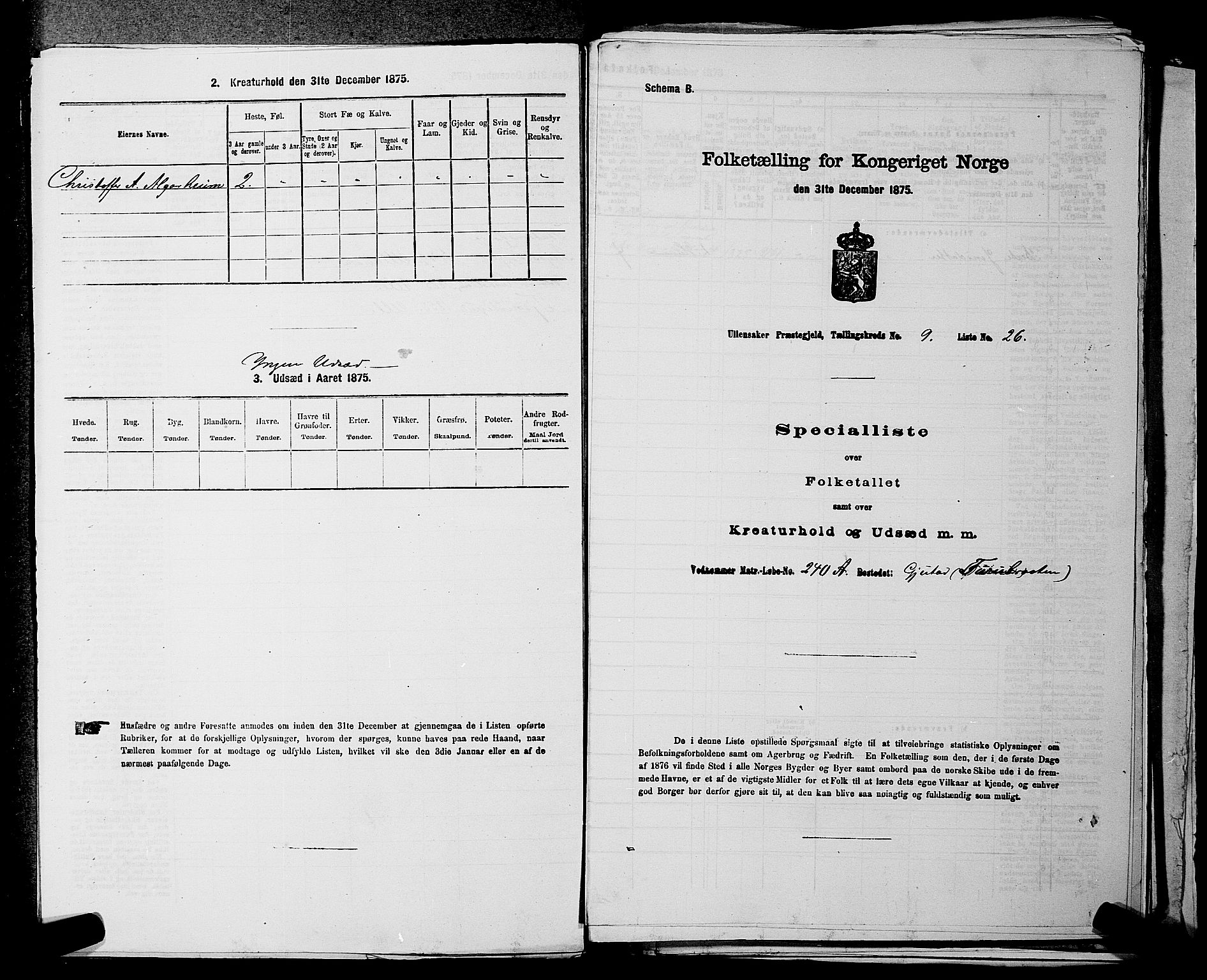 RA, Folketelling 1875 for 0235P Ullensaker prestegjeld, 1875, s. 1385