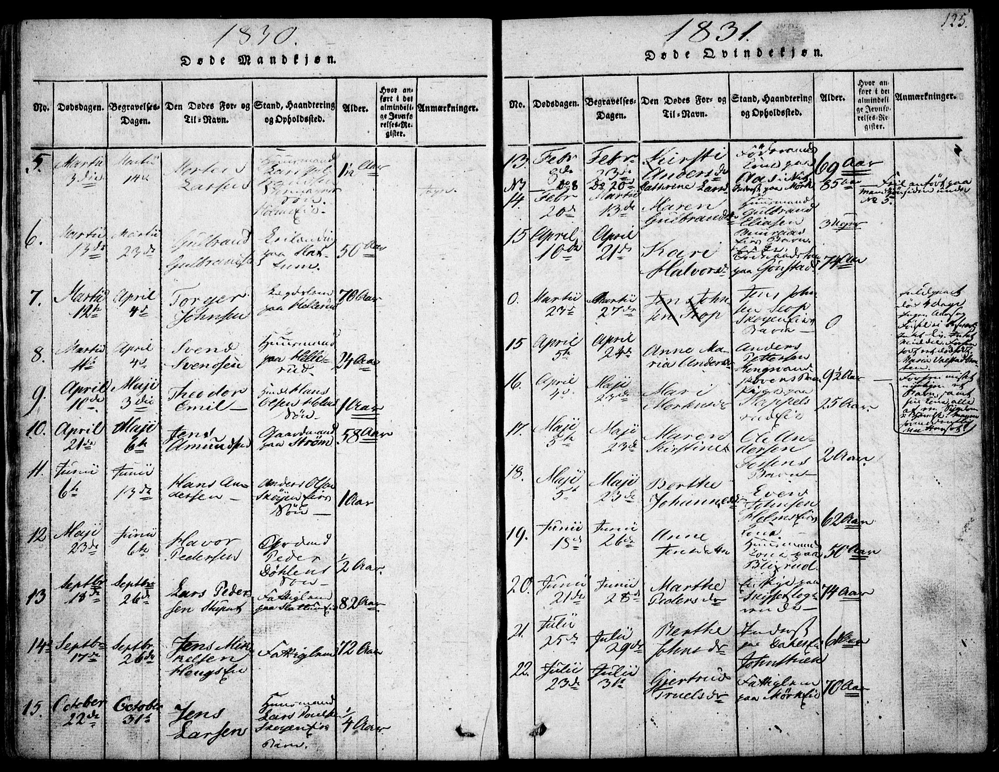 Nittedal prestekontor Kirkebøker, SAO/A-10365a/F/Fa/L0003: Ministerialbok nr. I 3, 1814-1836, s. 125